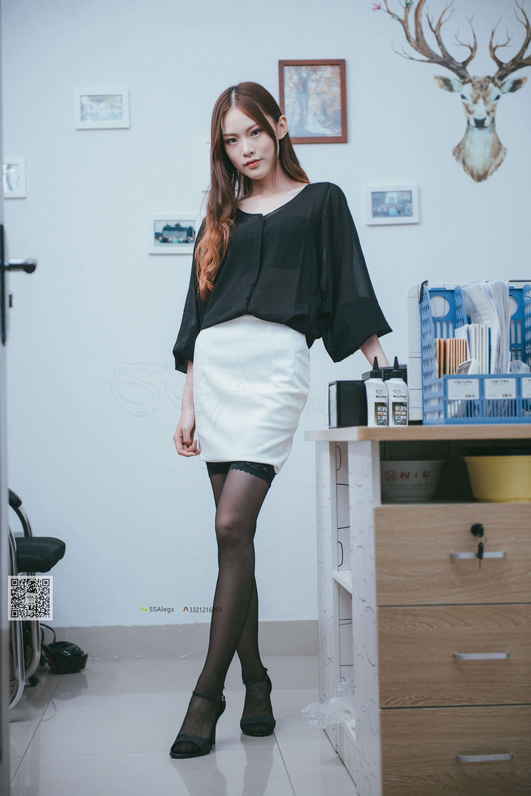 超清写真 No.001 办公室职业装《绫》长筒黑丝-图65