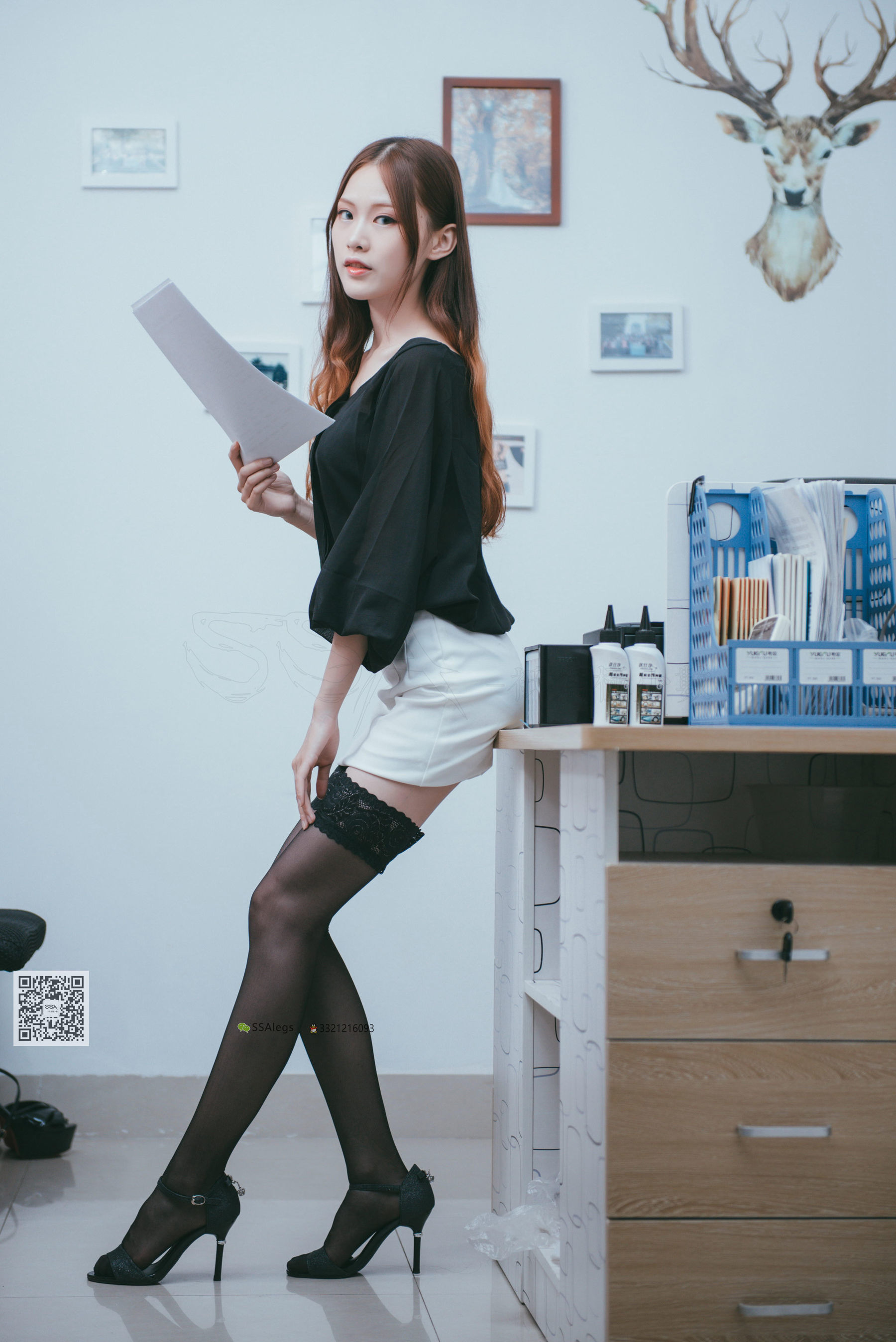 超清写真 No.001 办公室职业装《绫》长筒黑丝-图67