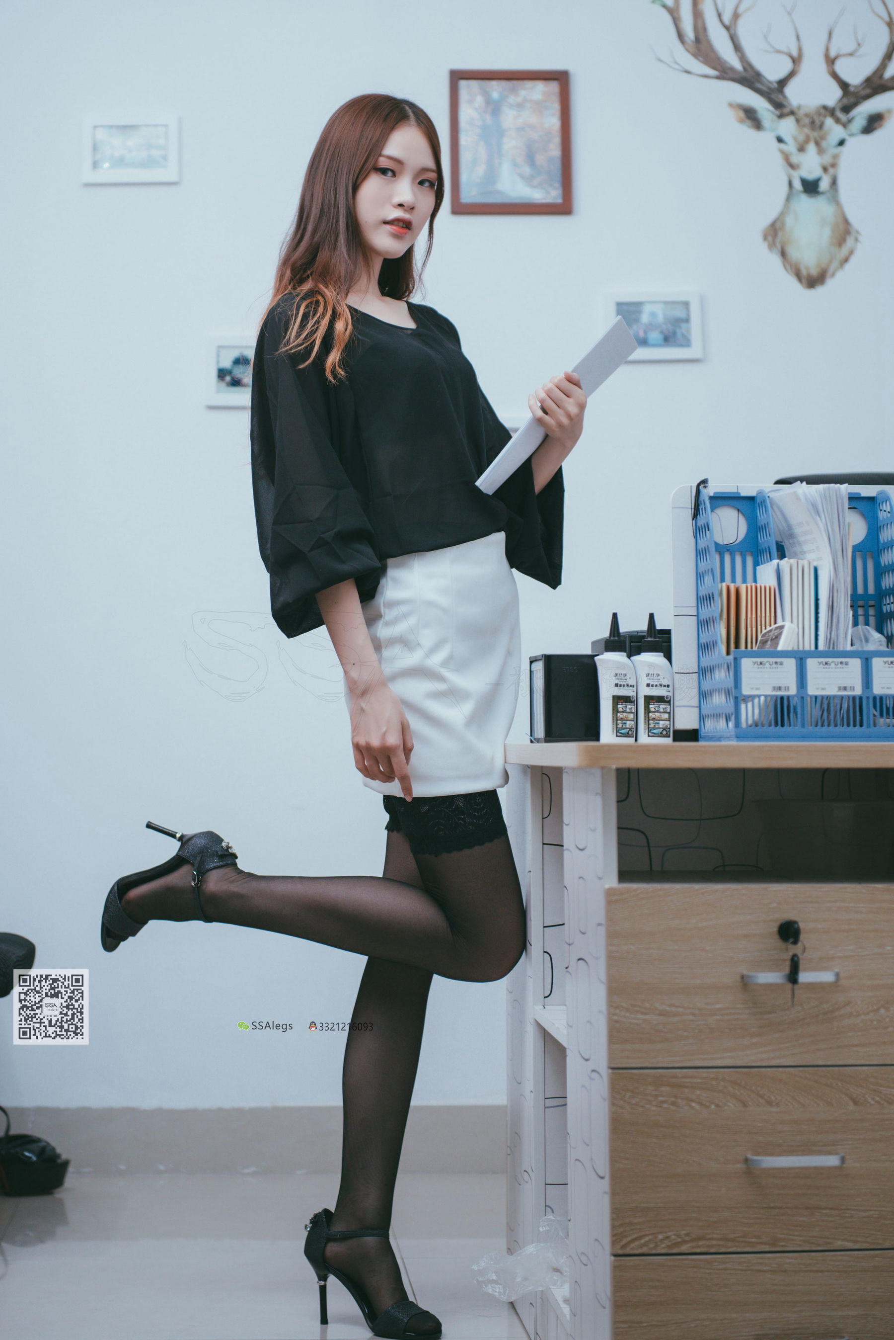 超清写真 No.001 办公室职业装《绫》长筒黑丝-图68