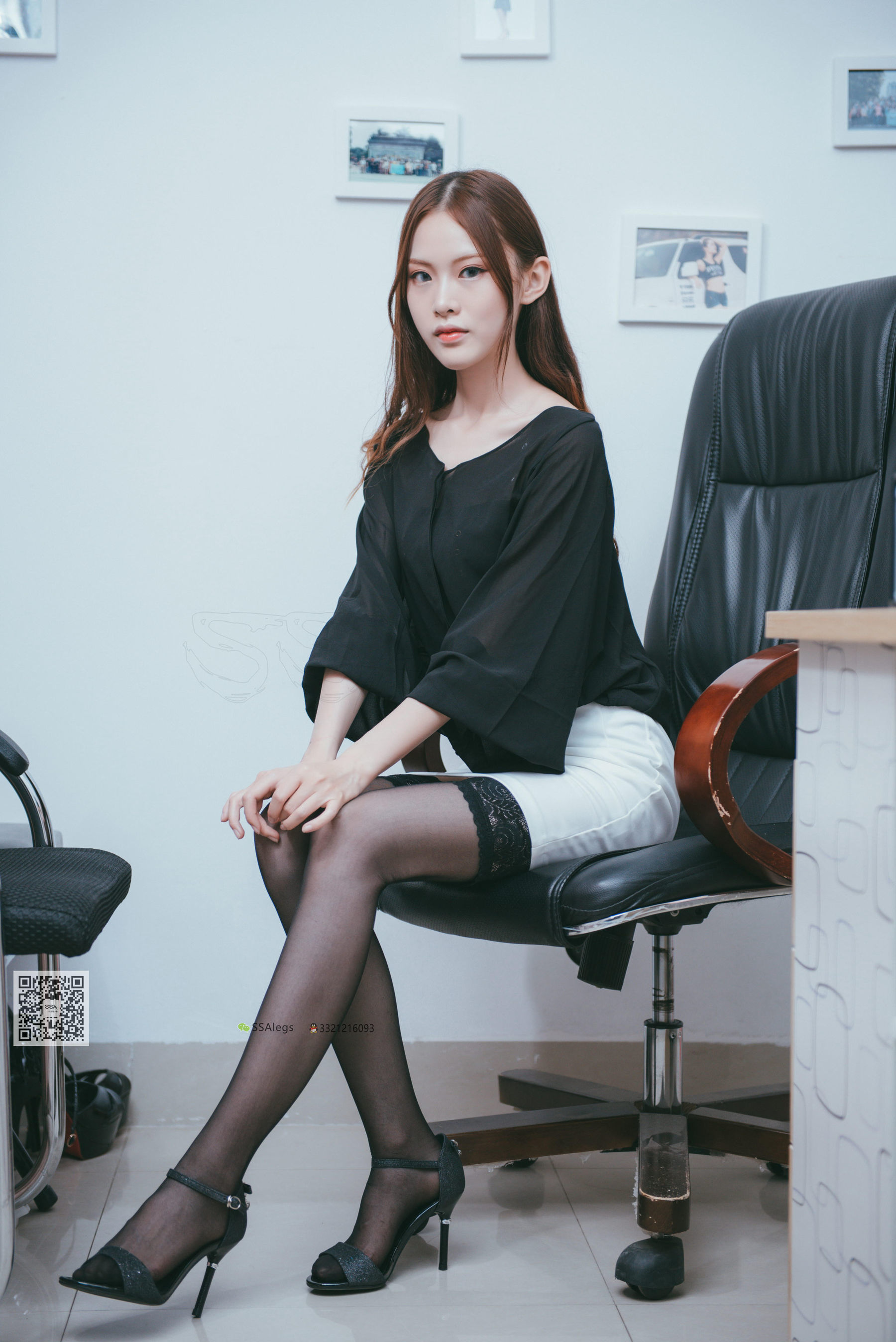 超清写真 No.001 办公室职业装《绫》长筒黑丝-图70
