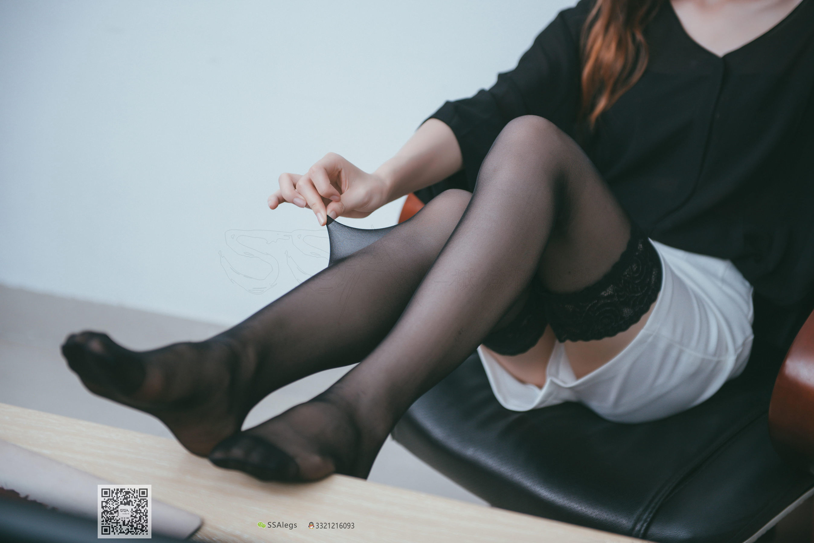 超清写真 No.001 办公室职业装《绫》长筒黑丝-图78
