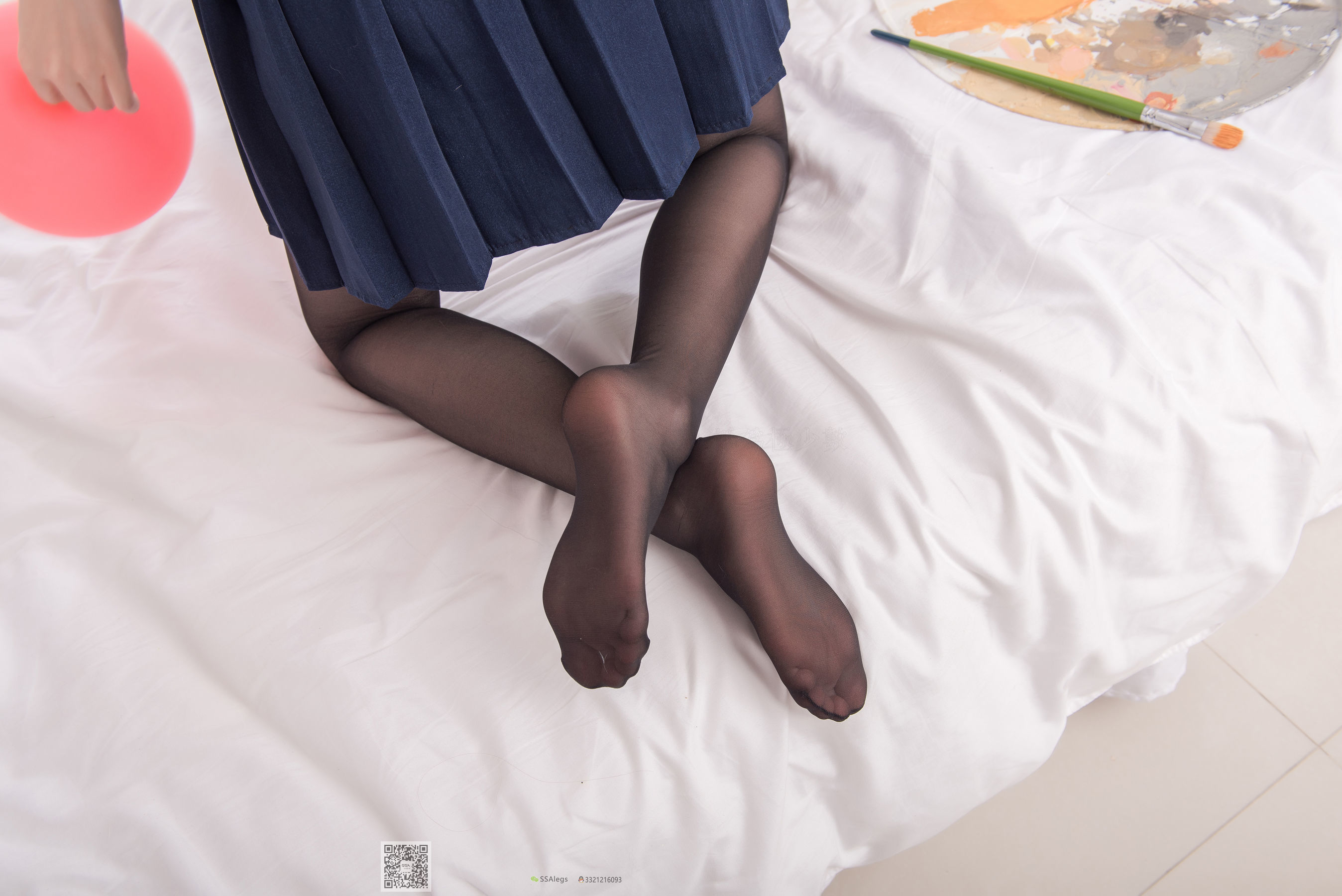 超清写真 No.023 小琪琪 笑容治愈女神琪琪的黑色开档丝袜-图50