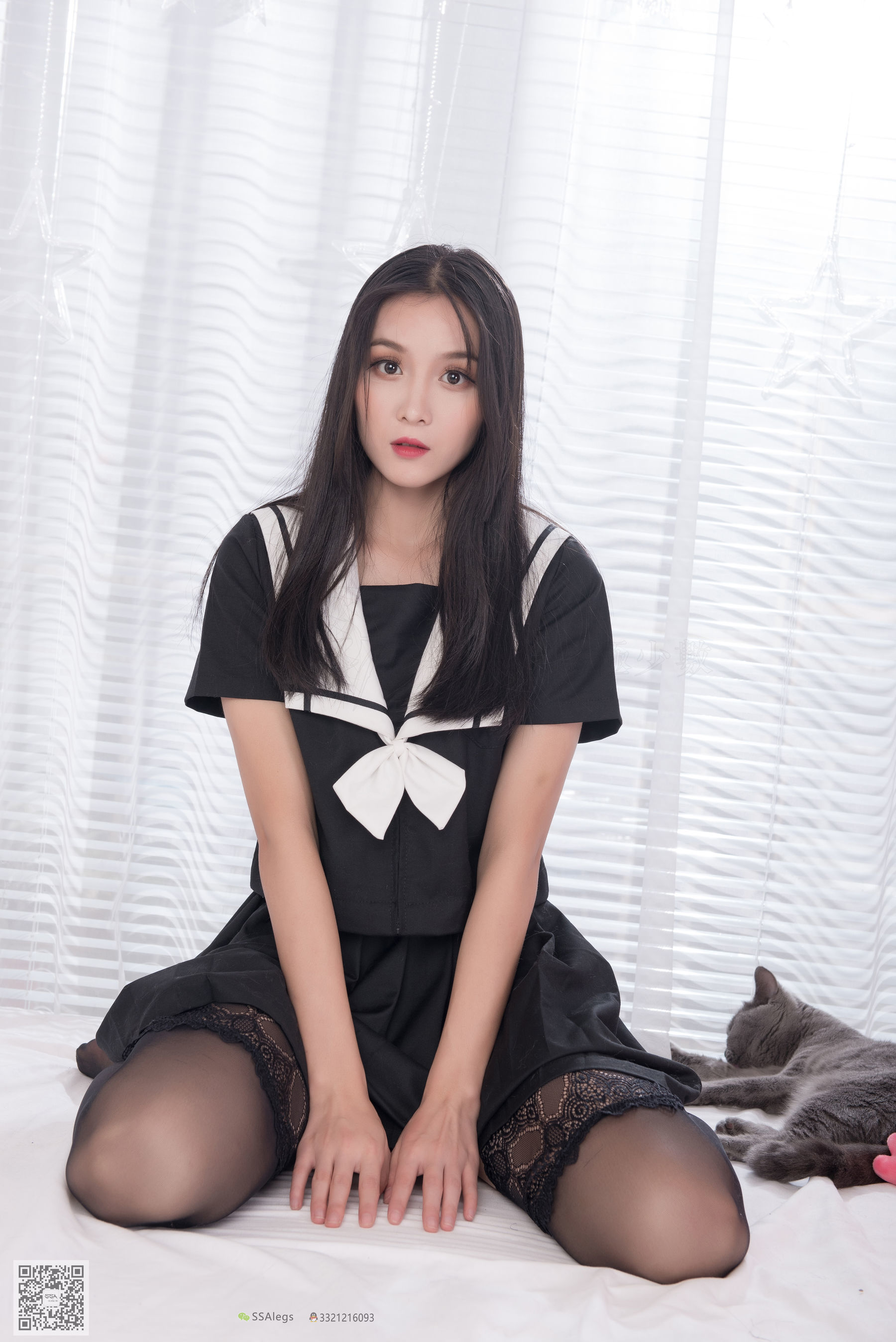 超清写真 No.037 丽萍 JK制服吊带长筒袜-图29