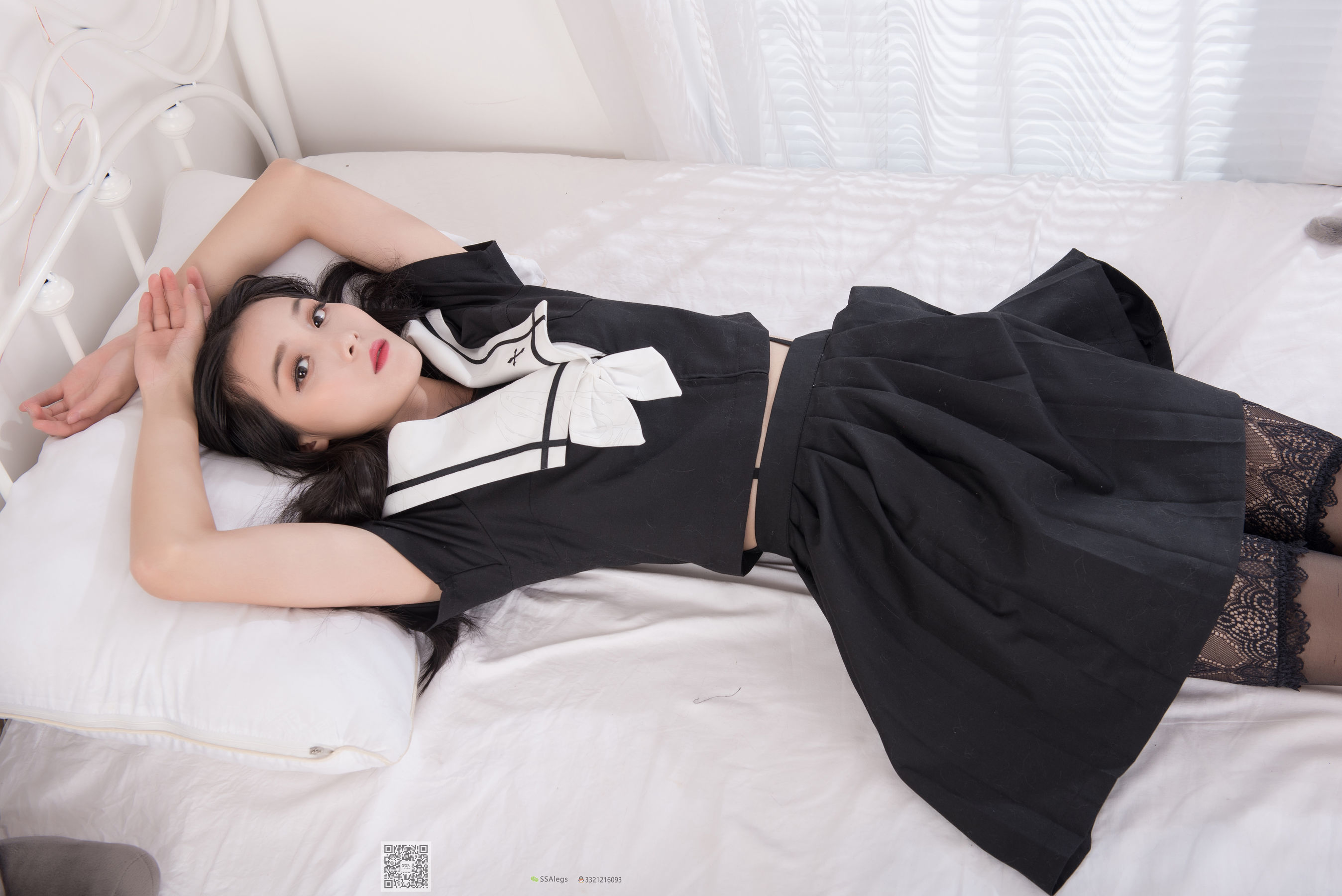 超清写真 No.037 丽萍 JK制服吊带长筒袜-图60