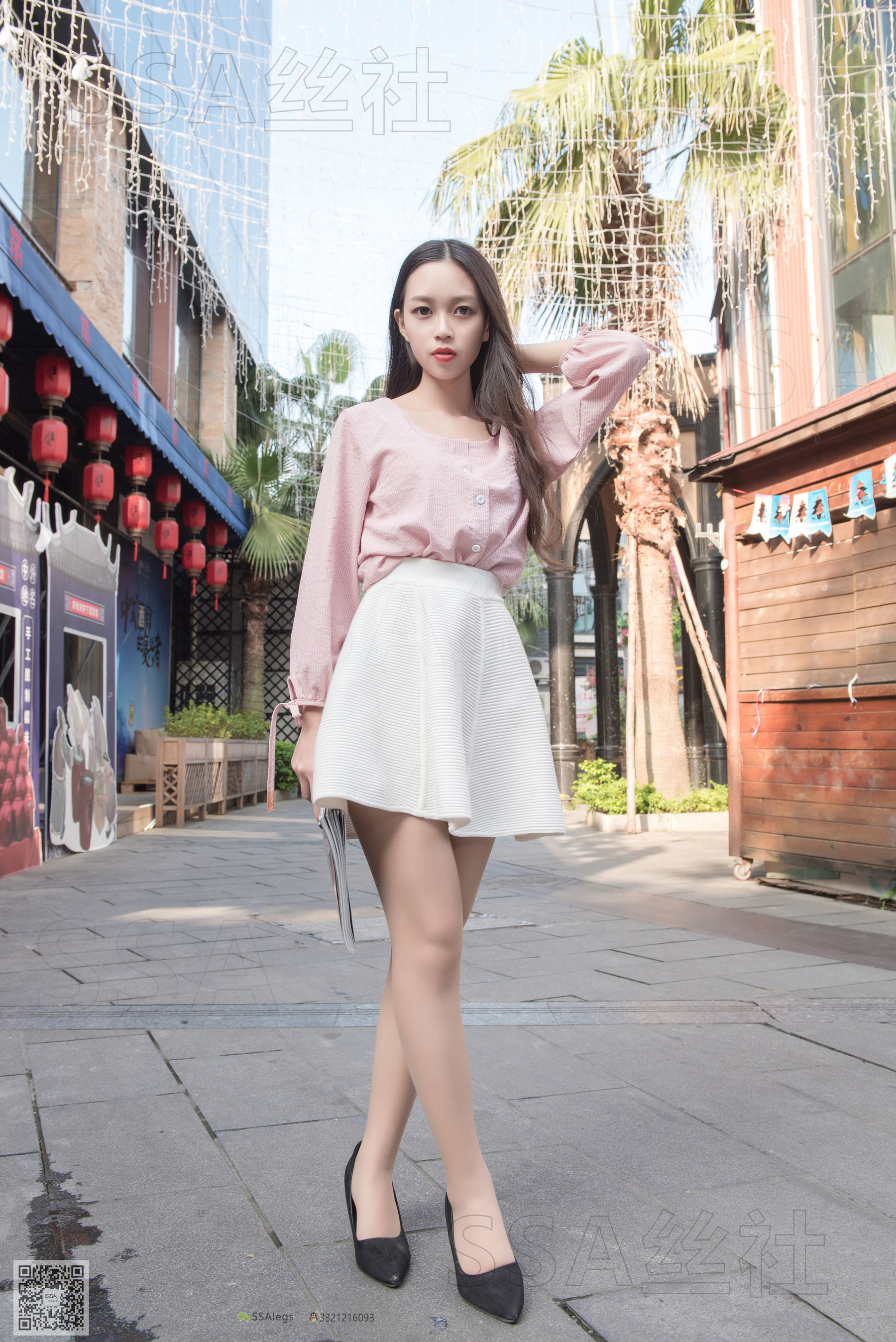 超清写真 No.052 西西 街拍小白裙-图26