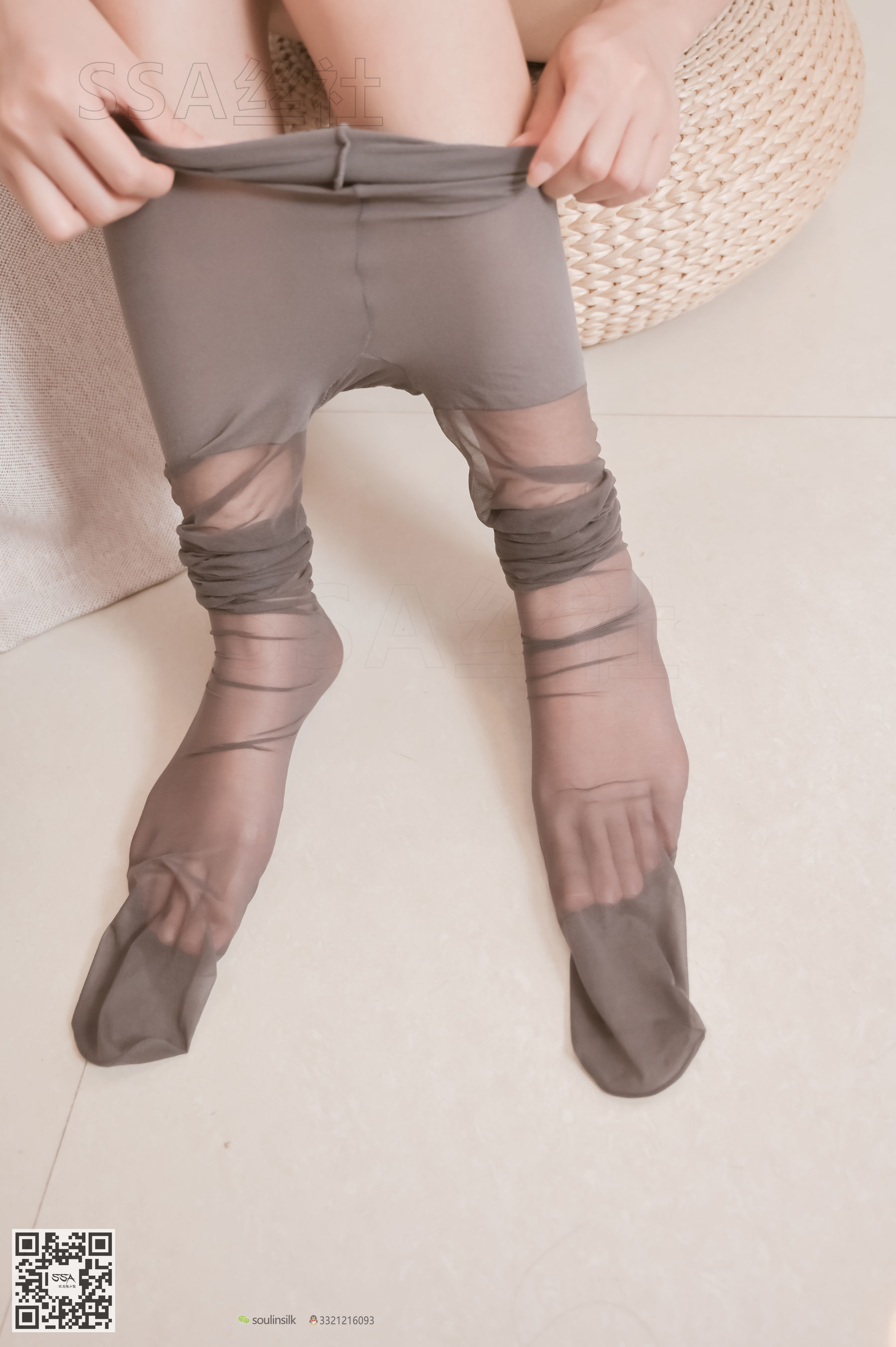 超清写真 No.105 腿模西西 超短旗袍灰丝脱丝特写-图152