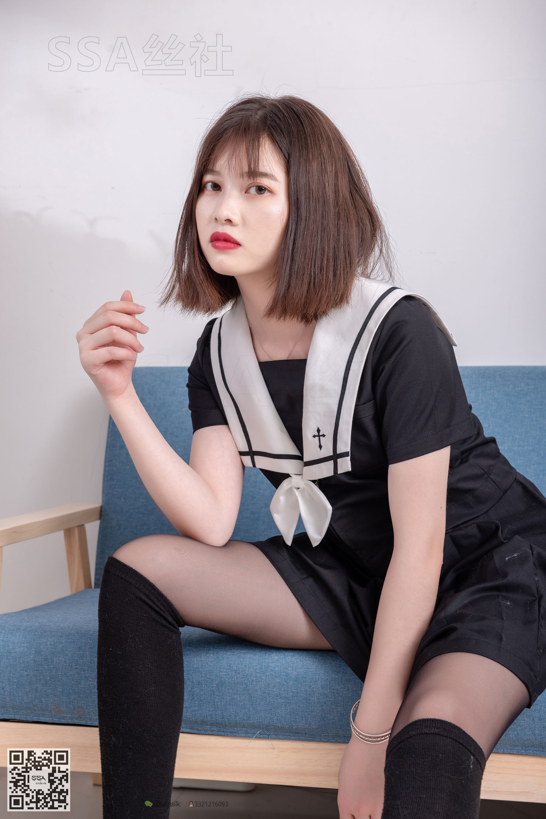 超清写真 No.113 腿模穗子 教你穿黑色系JK制服-图11