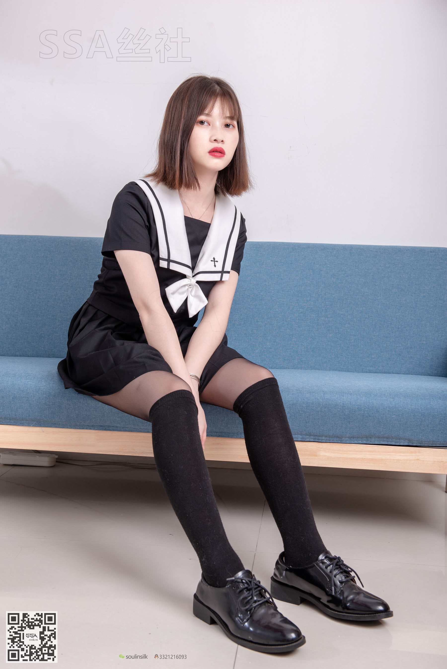 超清写真 No.113 腿模穗子 教你穿黑色系JK制服-图15