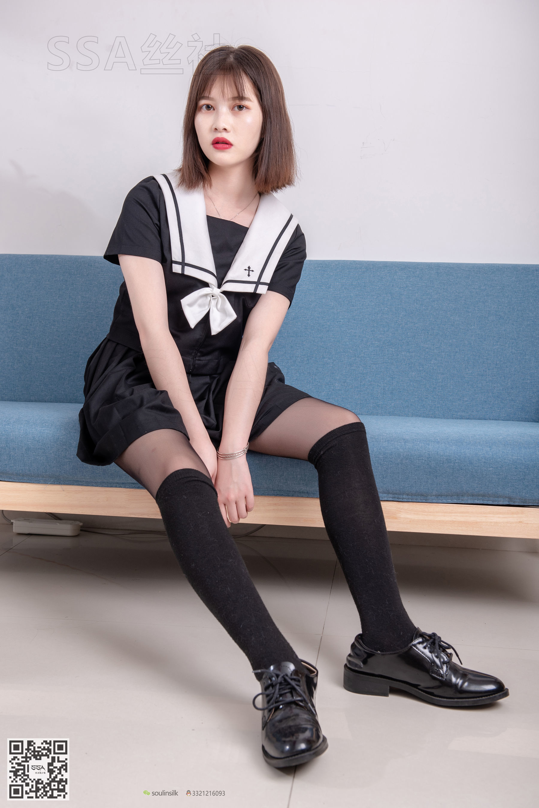 超清写真 No.113 腿模穗子 教你穿黑色系JK制服-图16