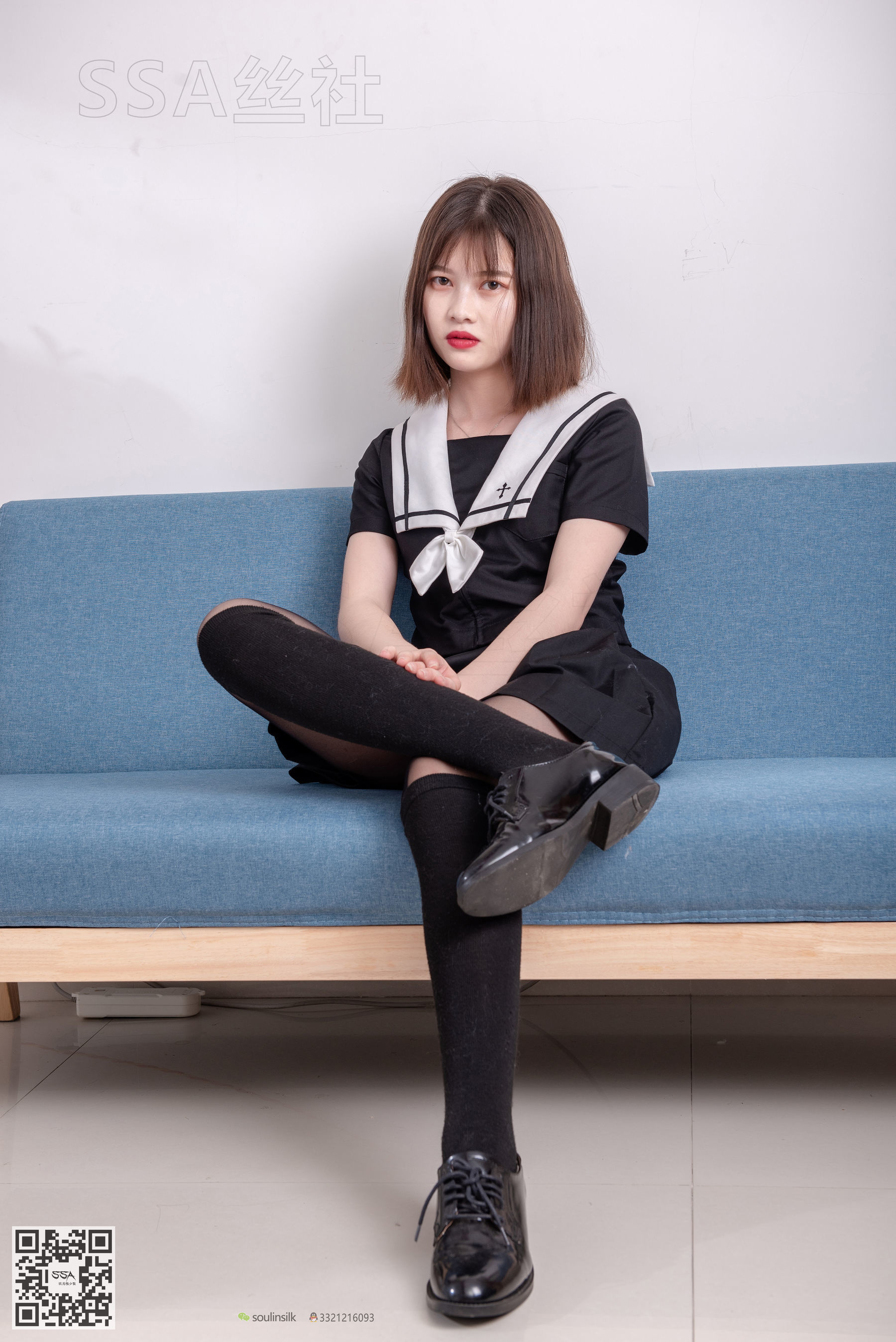 超清写真 No.113 腿模穗子 教你穿黑色系JK制服-图17