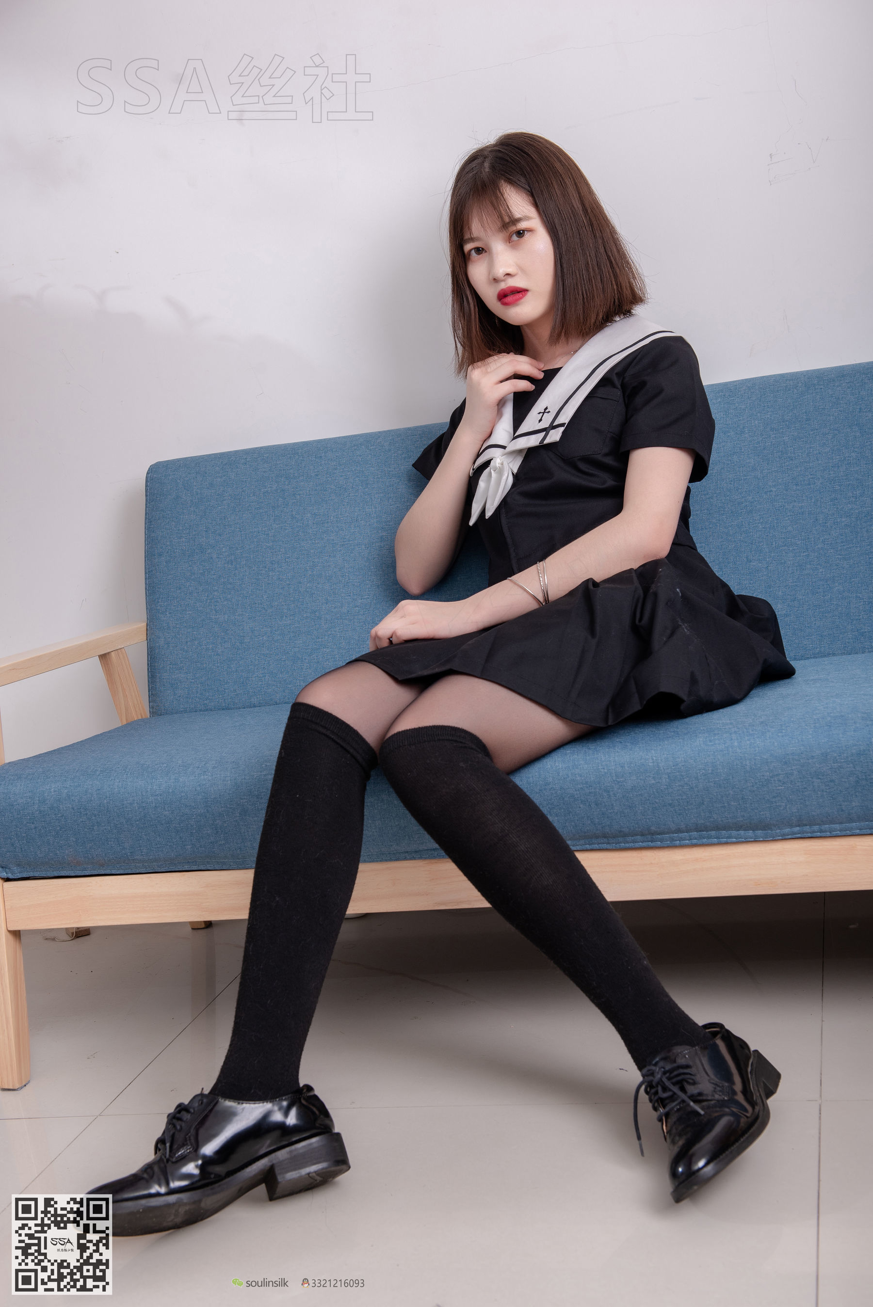 超清写真 No.113 腿模穗子 教你穿黑色系JK制服-图2