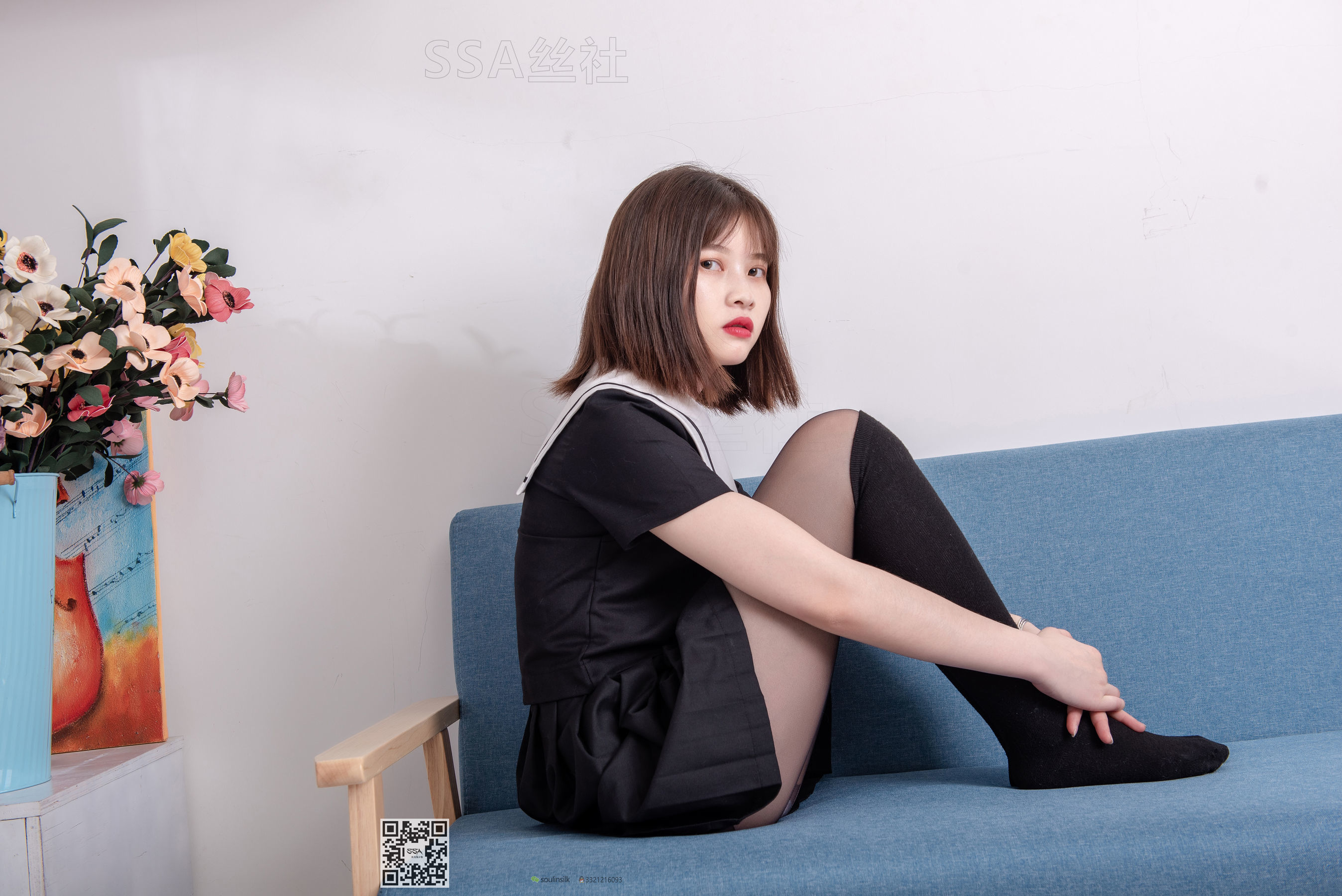 超清写真 No.113 腿模穗子 教你穿黑色系JK制服-图48