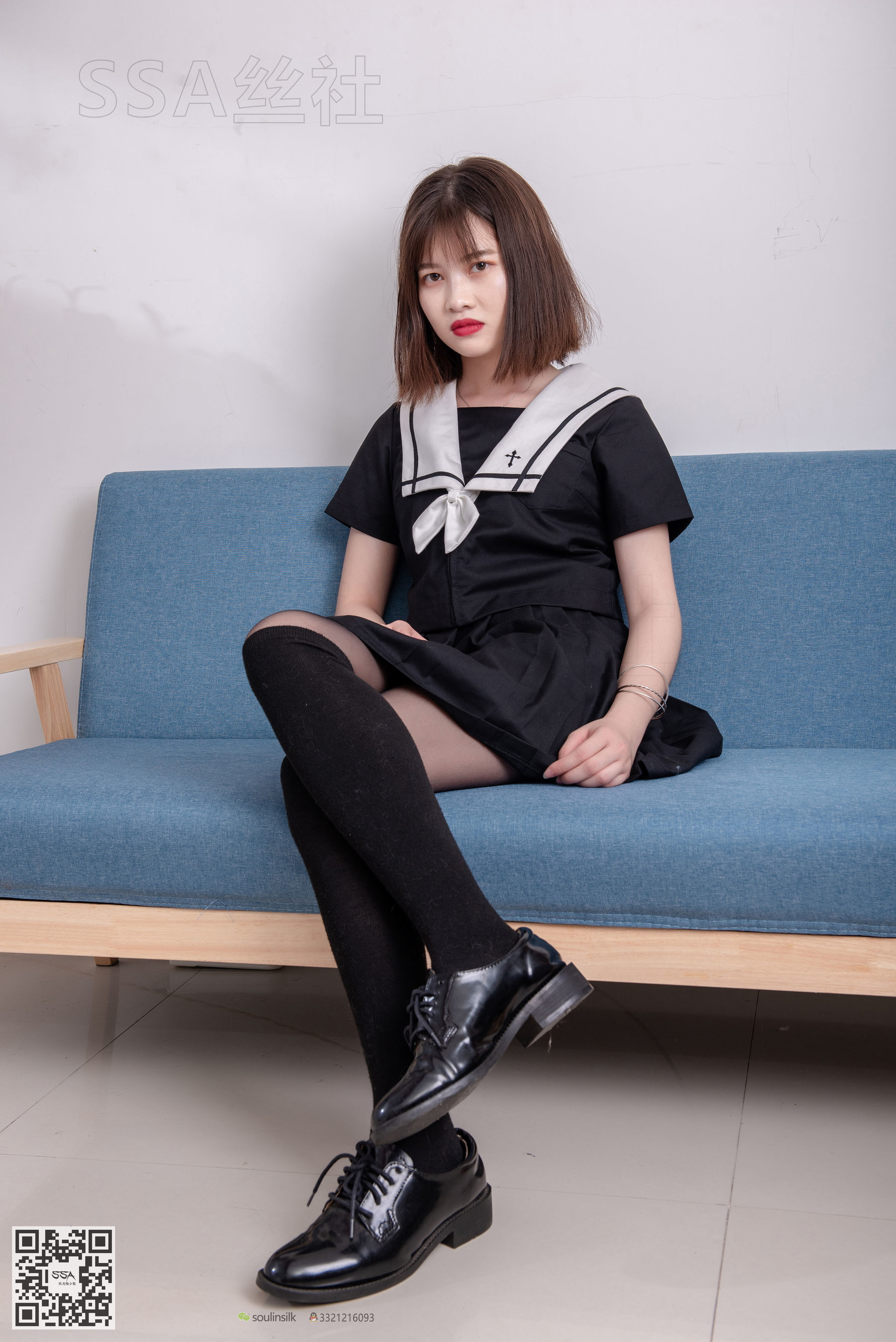 超清写真 No.113 腿模穗子 教你穿黑色系JK制服-图4