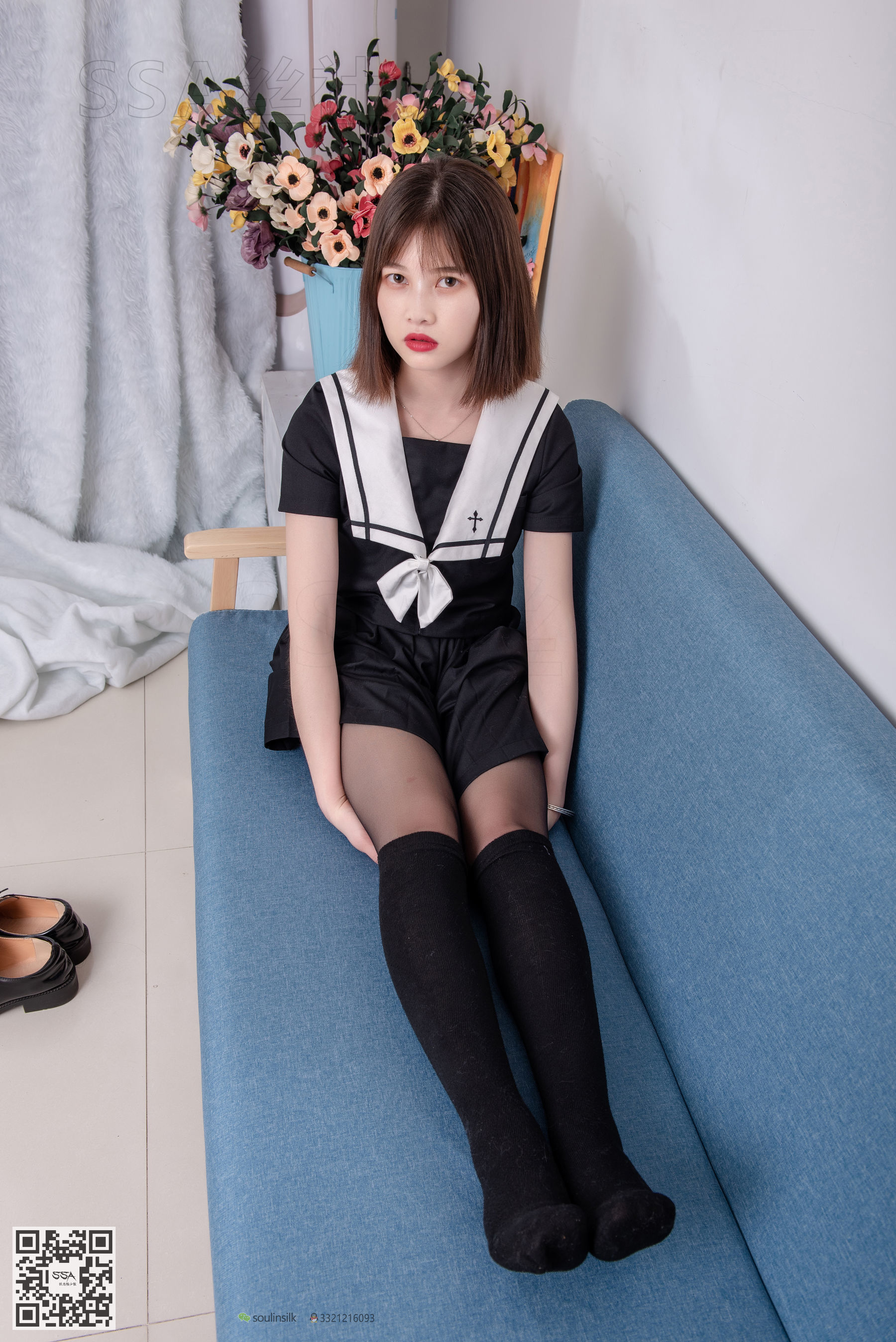 超清写真 No.113 腿模穗子 教你穿黑色系JK制服-图53