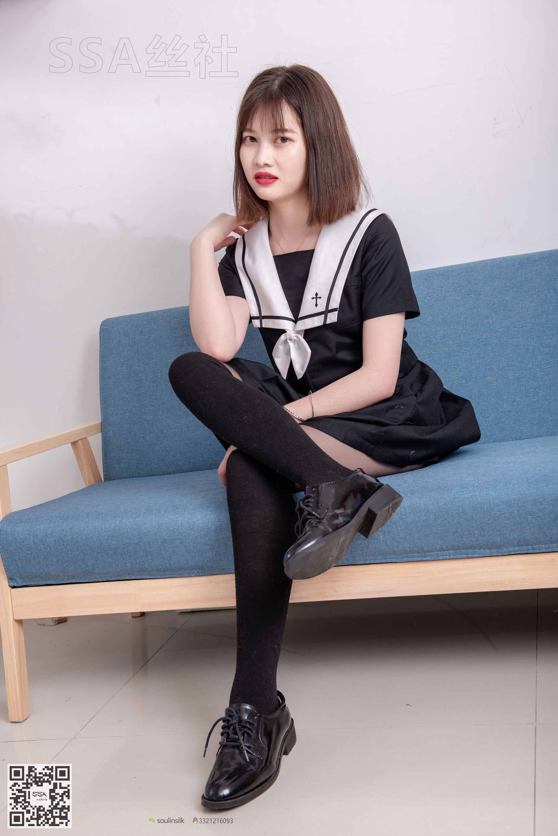 超清写真 No.113 腿模穗子 教你穿黑色系JK制服-图5