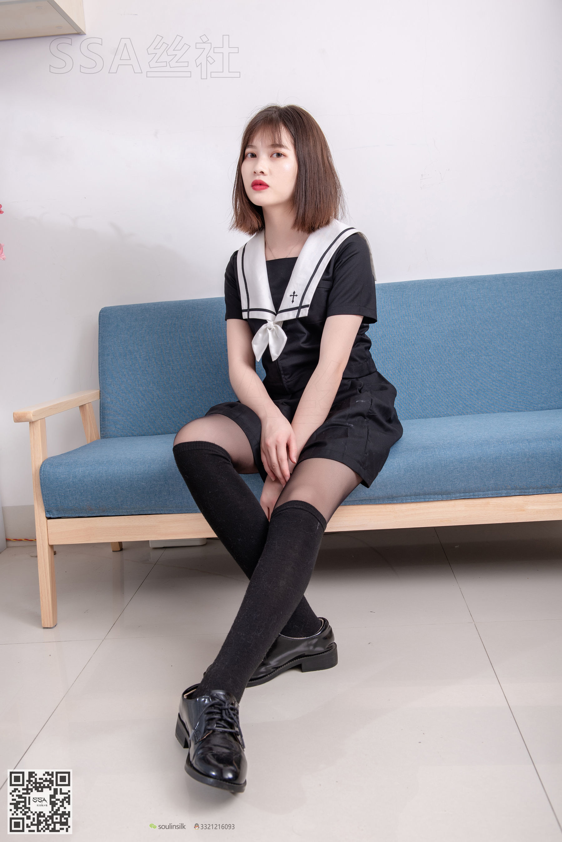 超清写真 No.113 腿模穗子 教你穿黑色系JK制服-图8