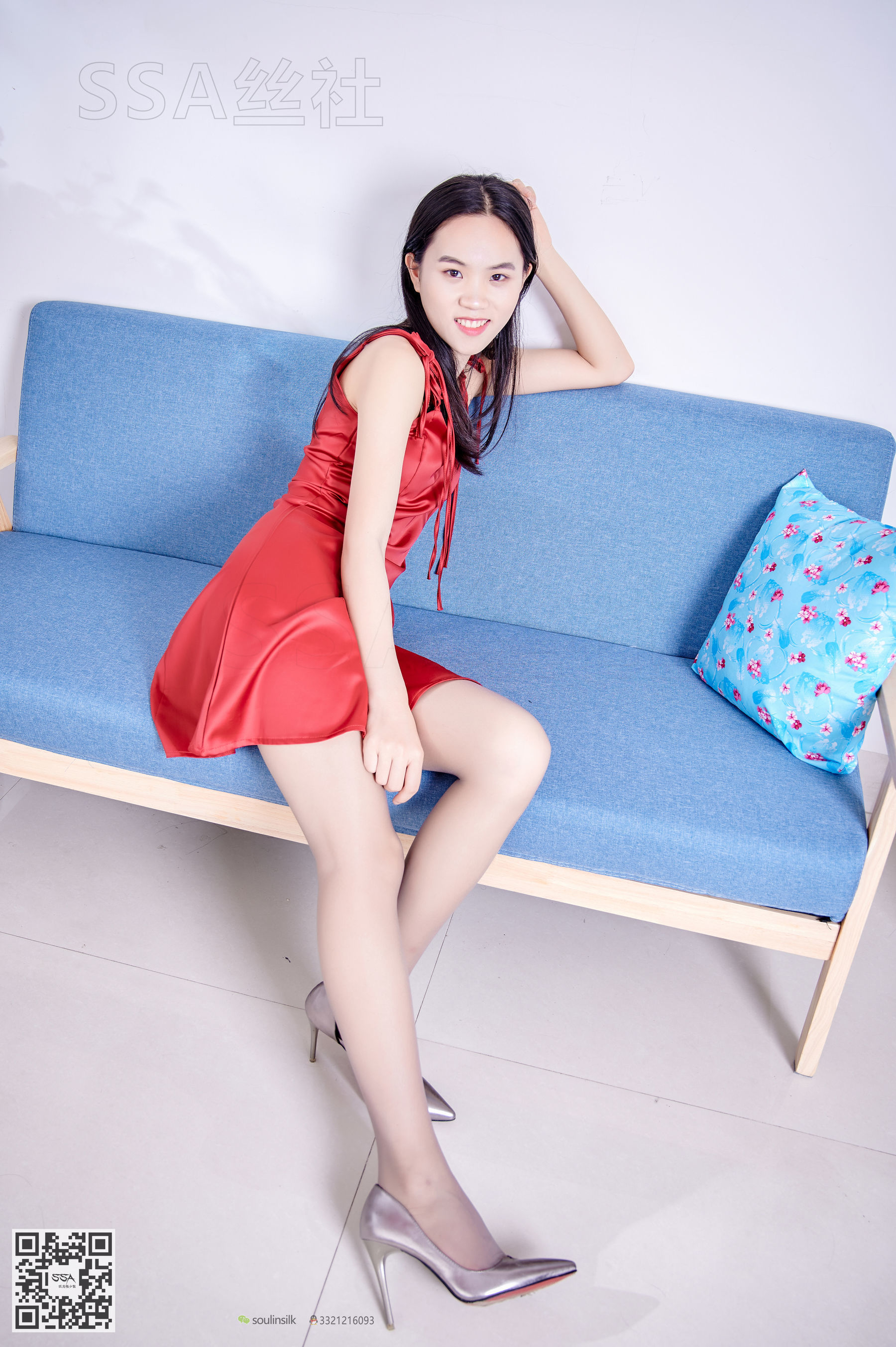 超清写真 No.118 模特慧慧 红裙灰丝-图14