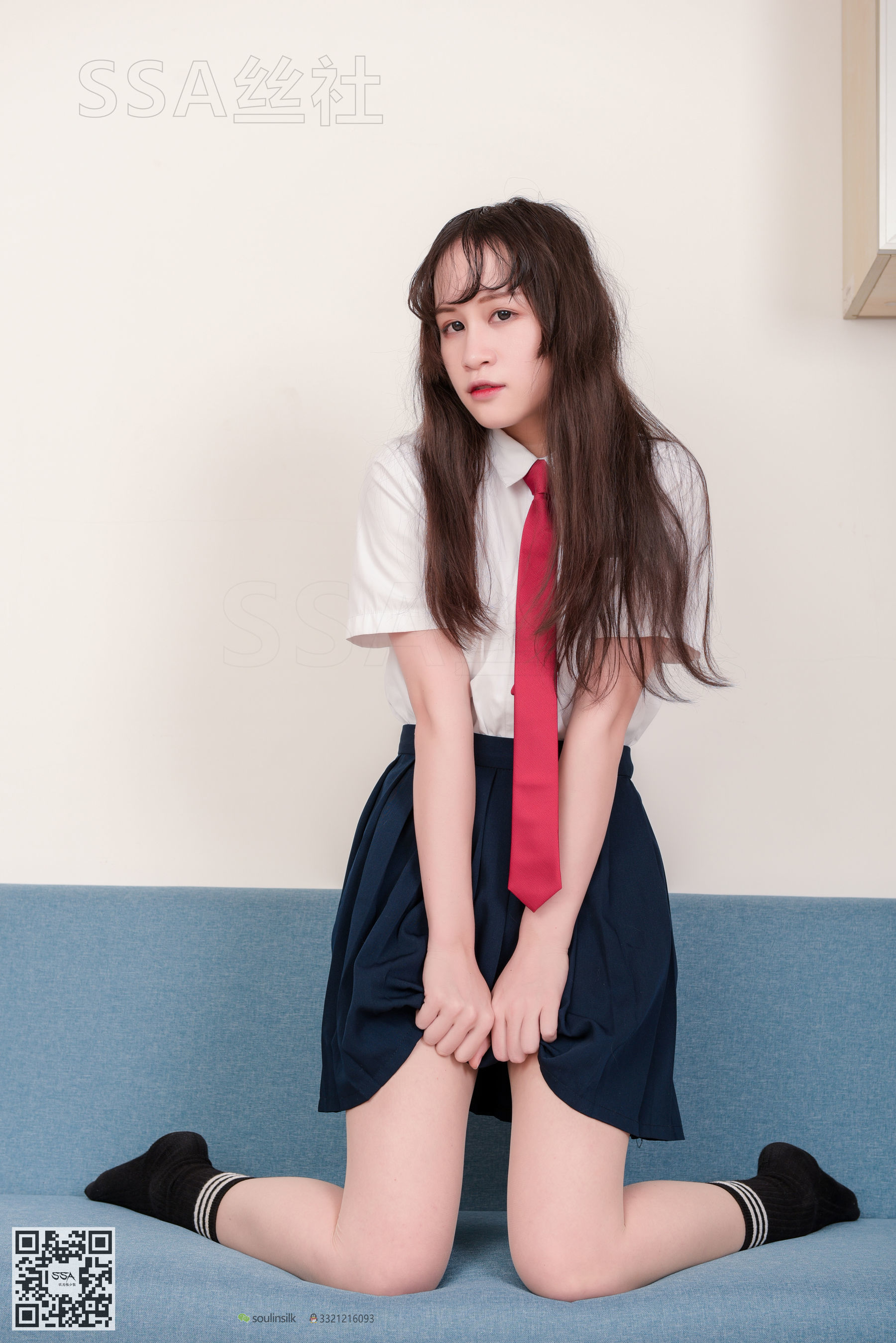 超清写真 No.141 丹丹 JK制服黑色半膝袜肉丝-图101