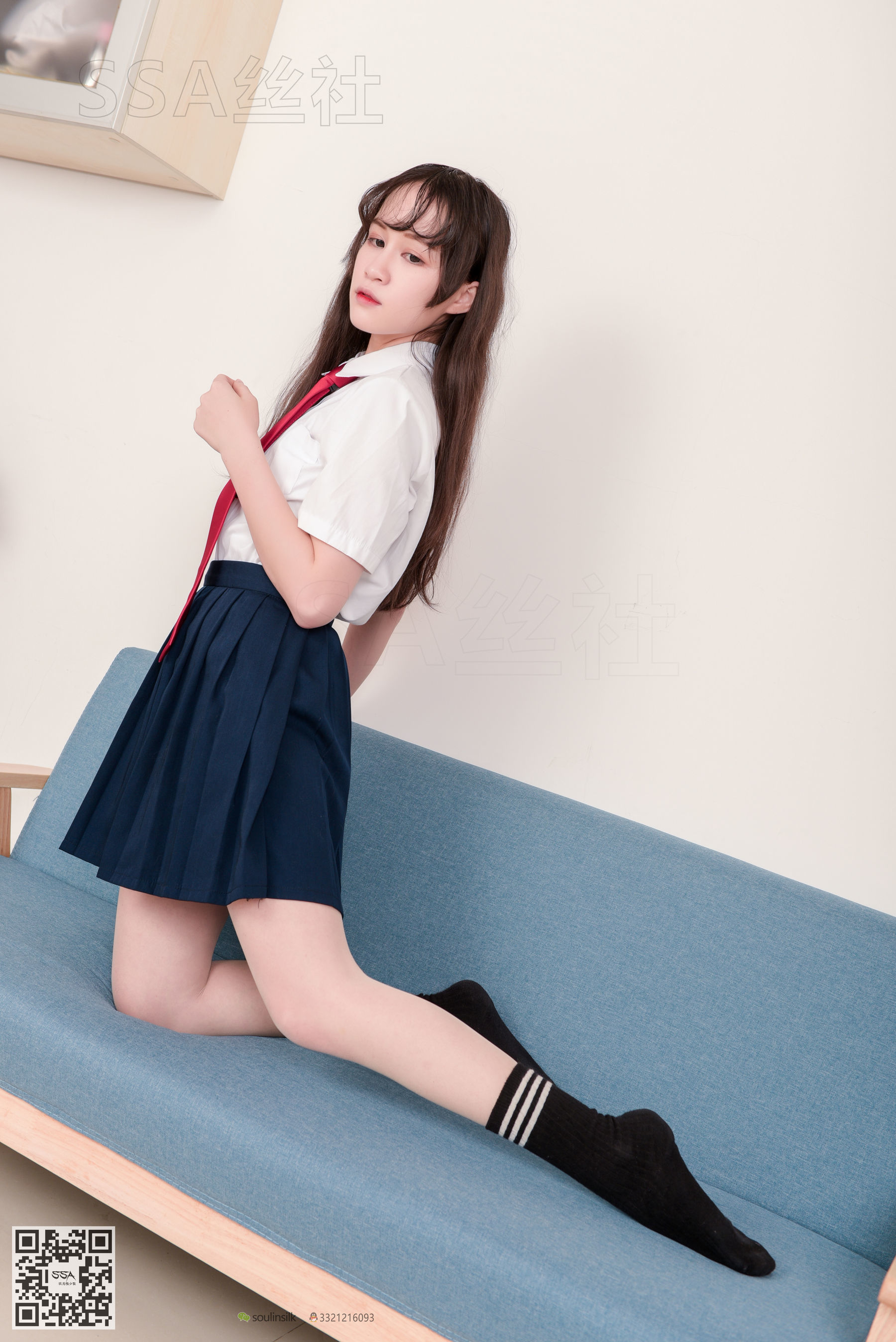 超清写真 No.141 丹丹 JK制服黑色半膝袜肉丝-图104