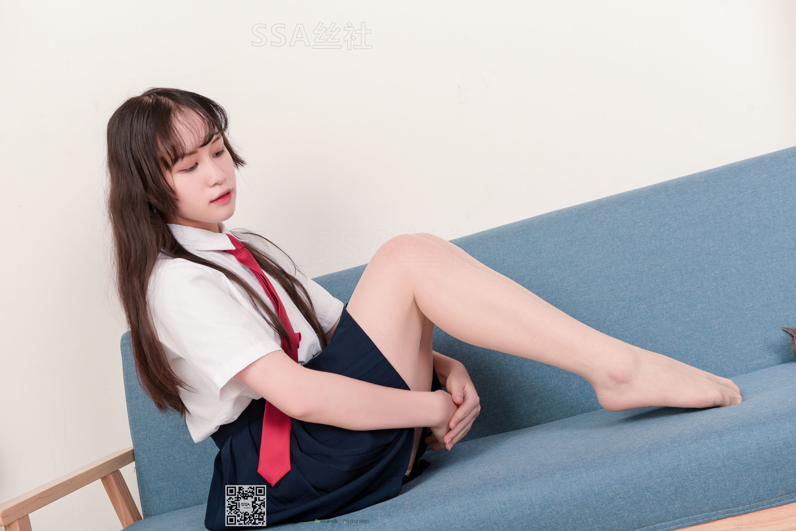 超清写真 No.141 丹丹 JK制服黑色半膝袜肉丝-图117