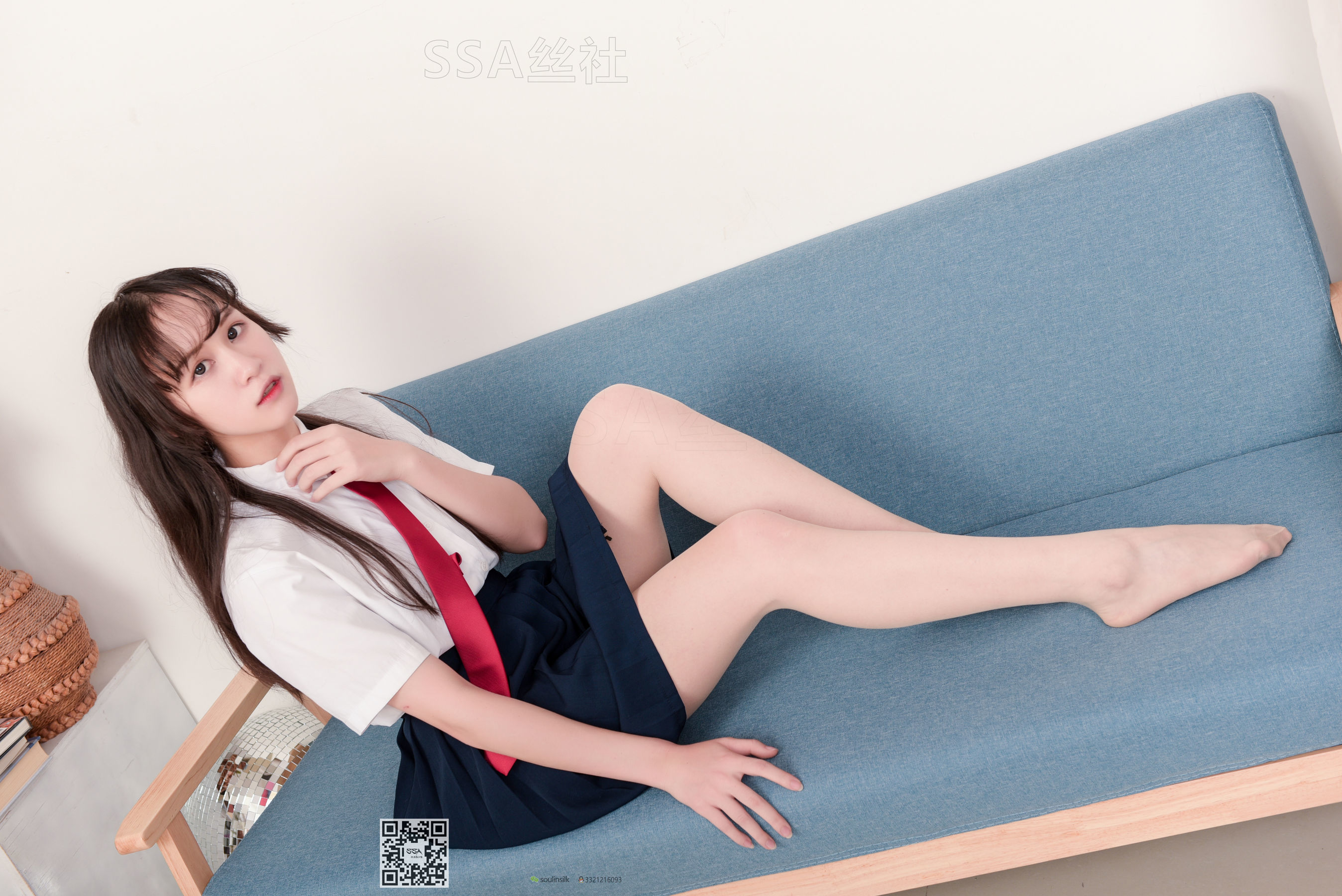 超清写真 No.141 丹丹 JK制服黑色半膝袜肉丝-图121