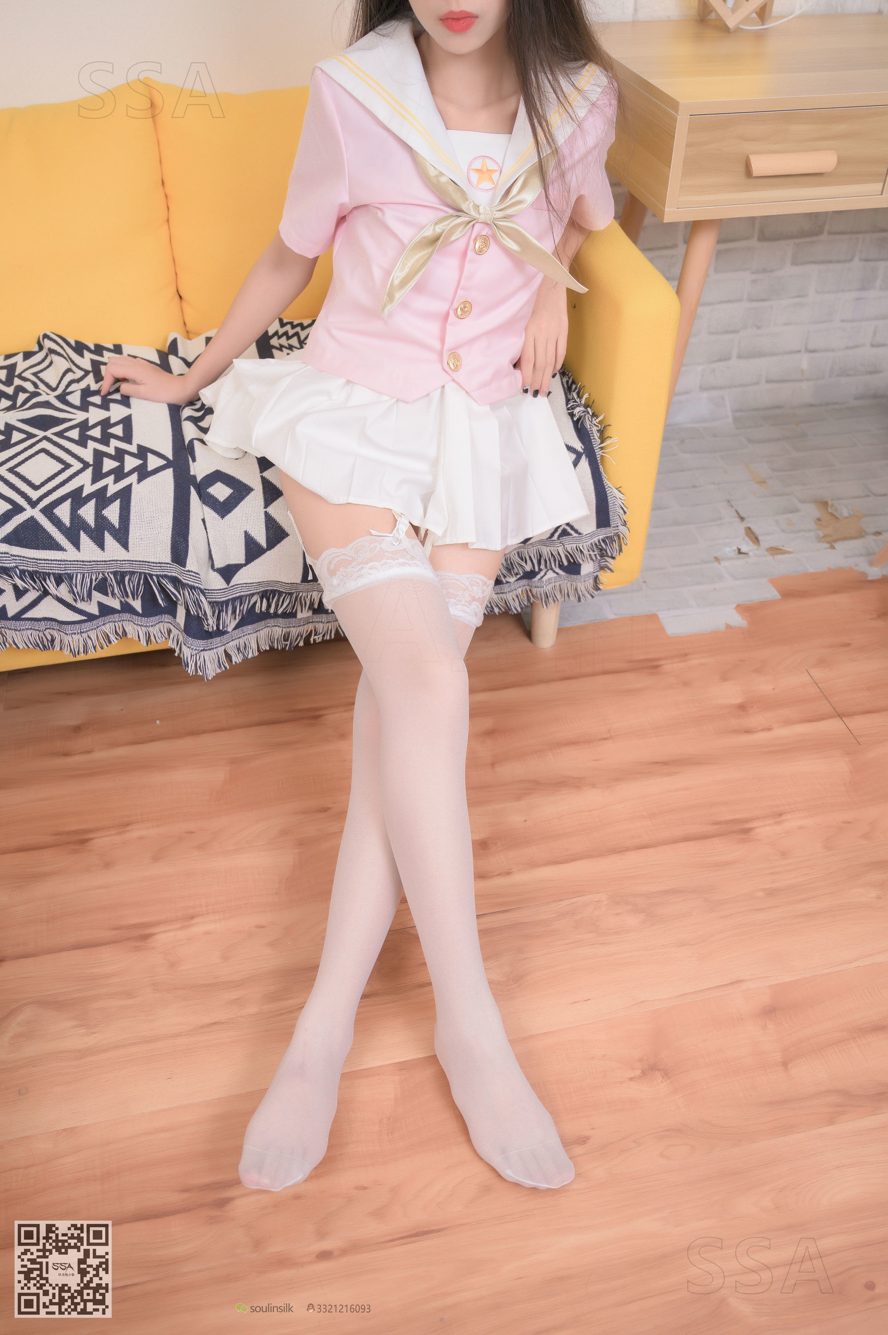 超清写真 No.179 西西 JK制服白色吊带袜-图30