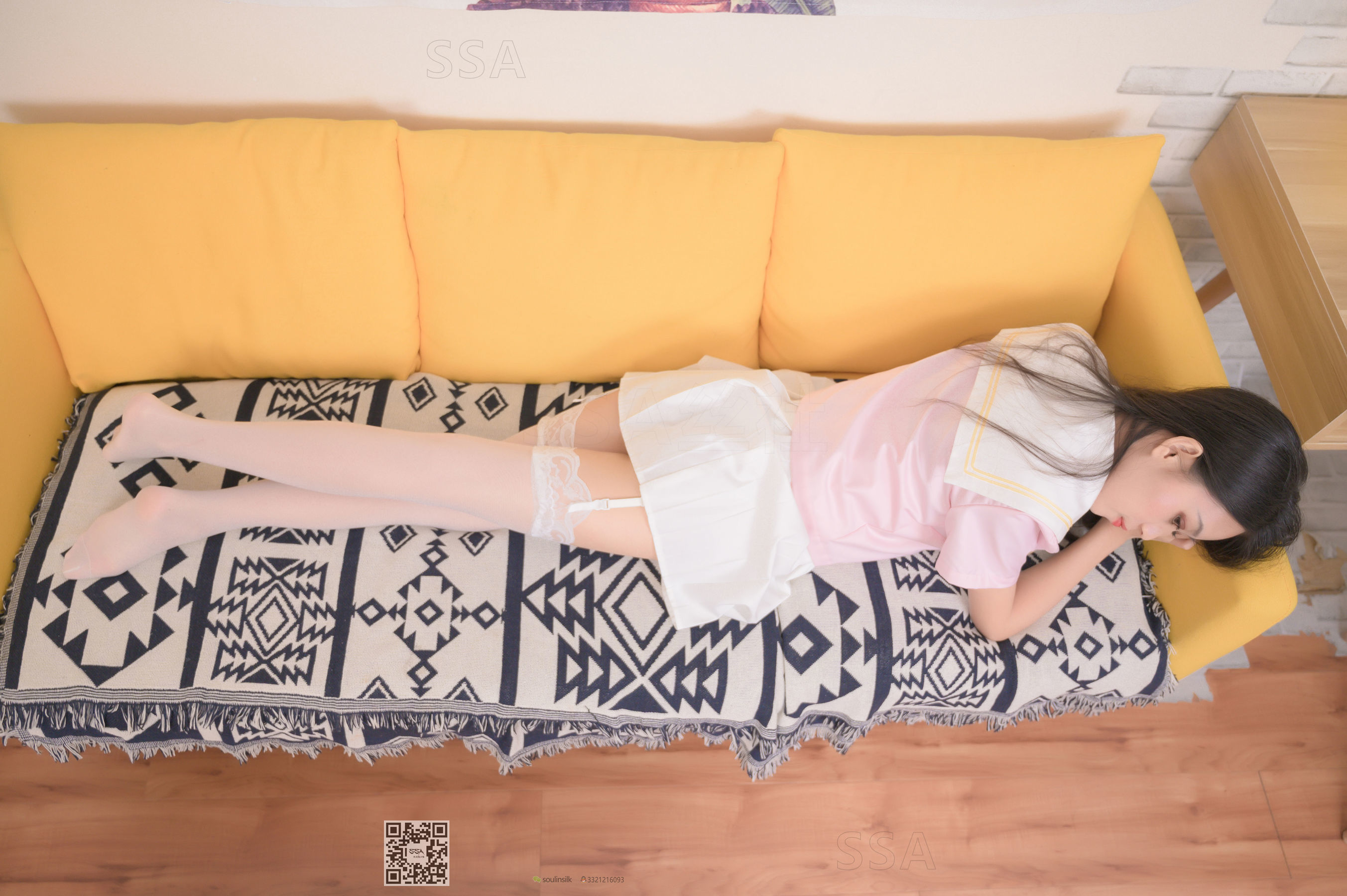 超清写真 No.179 西西 JK制服白色吊带袜-图56