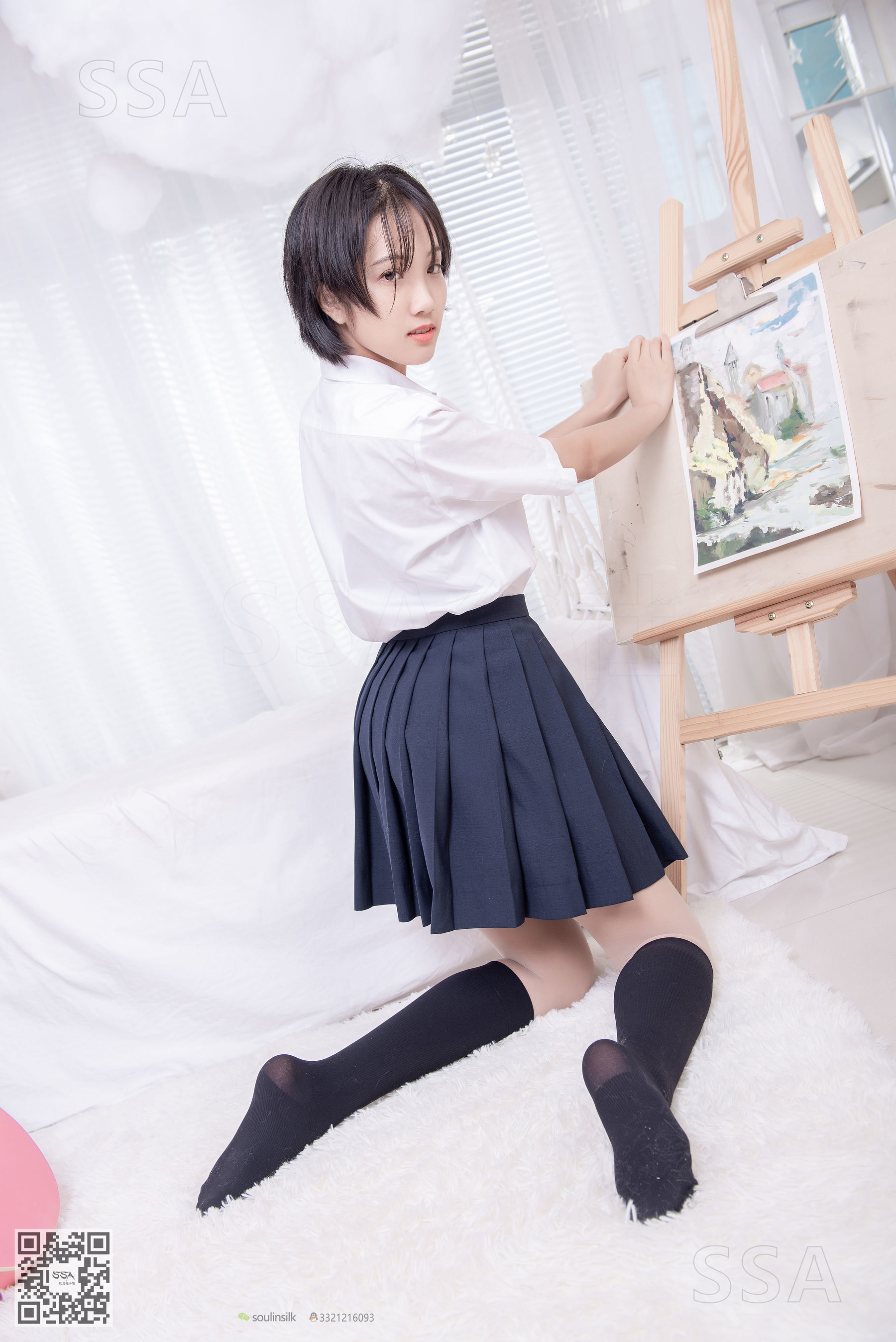 超清写真 No.181 小佩 酒窝少女JK制服肉丝黑袜-图39