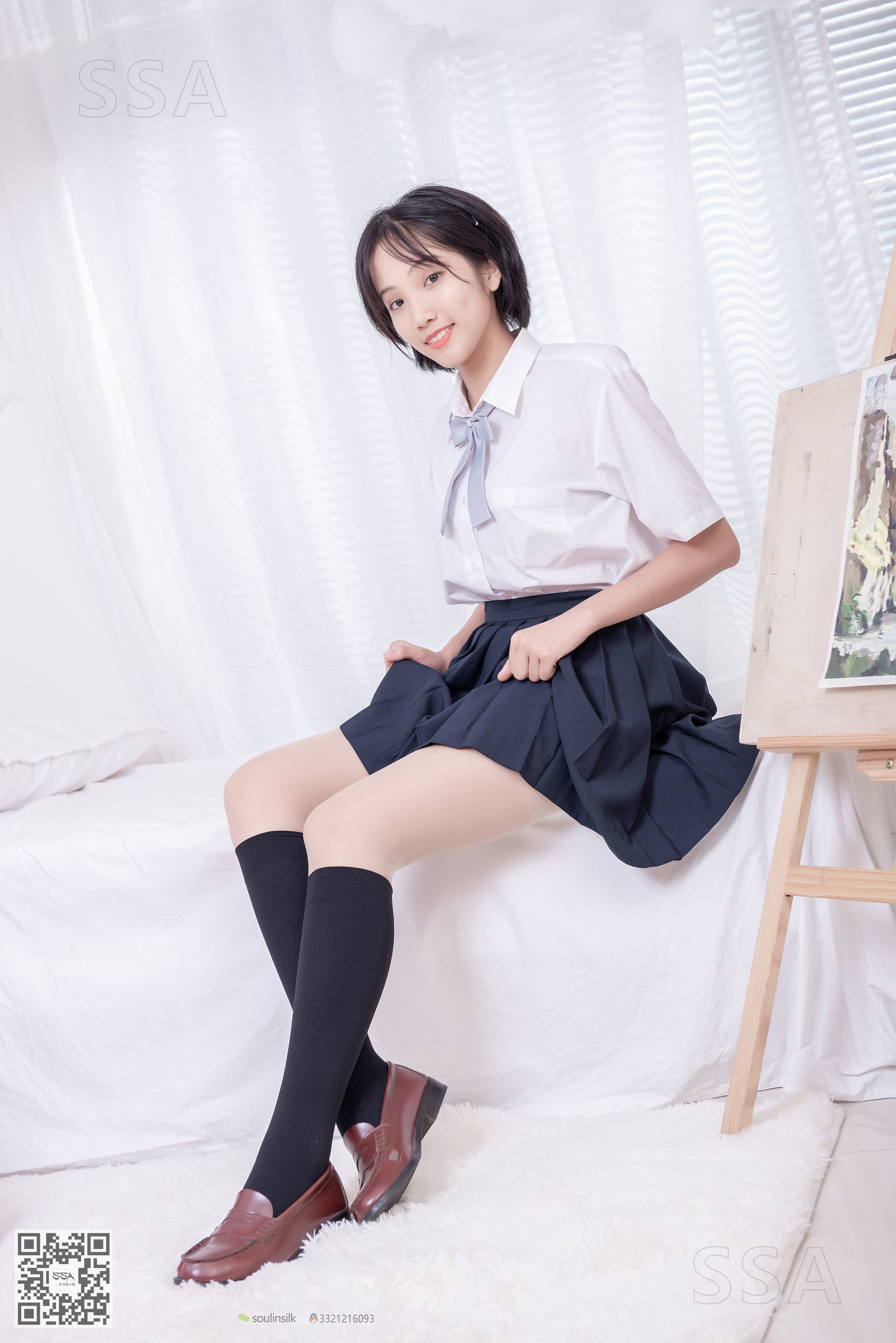 超清写真 No.181 小佩 酒窝少女JK制服肉丝黑袜-图4