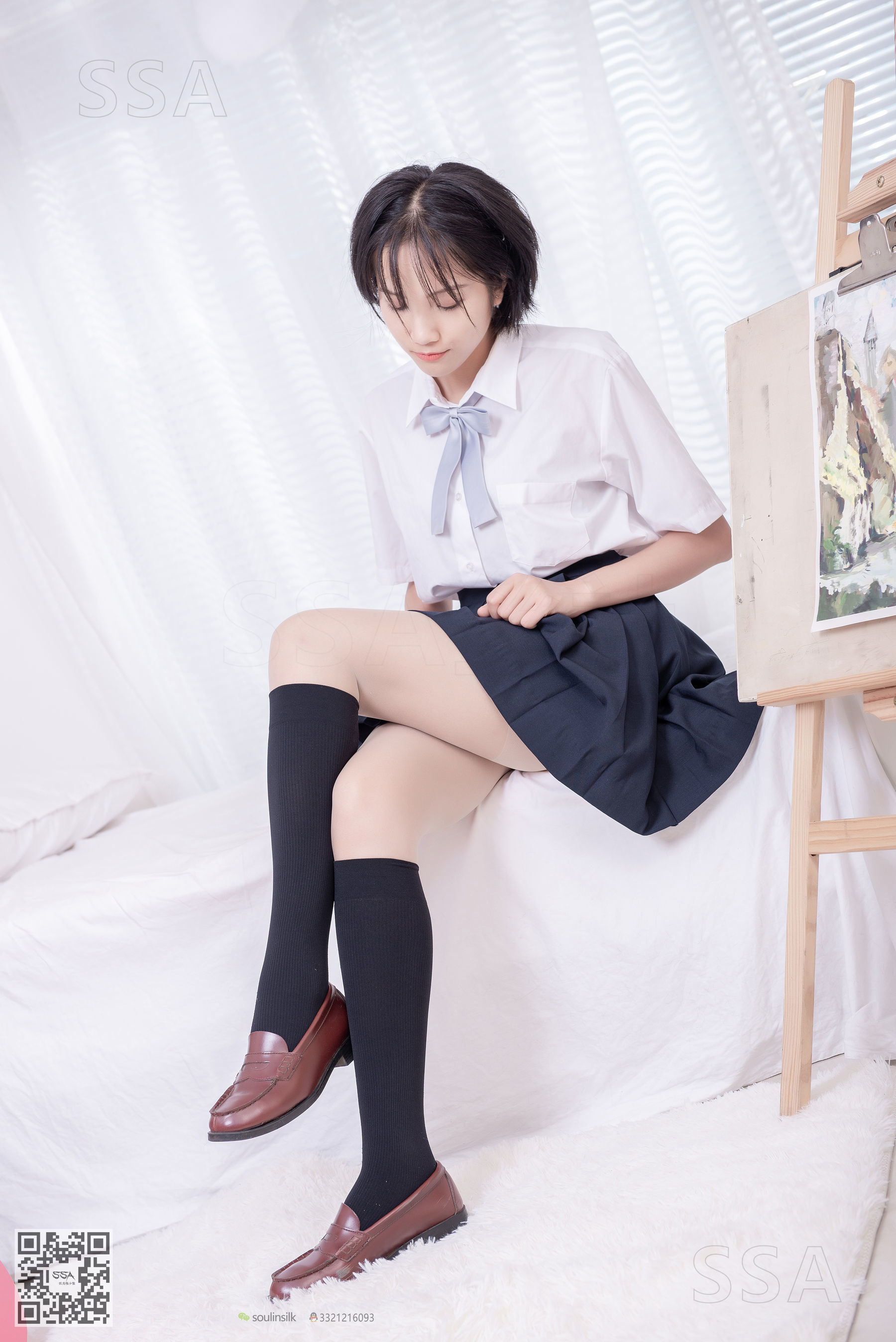 超清写真 No.181 小佩 酒窝少女JK制服肉丝黑袜-图6
