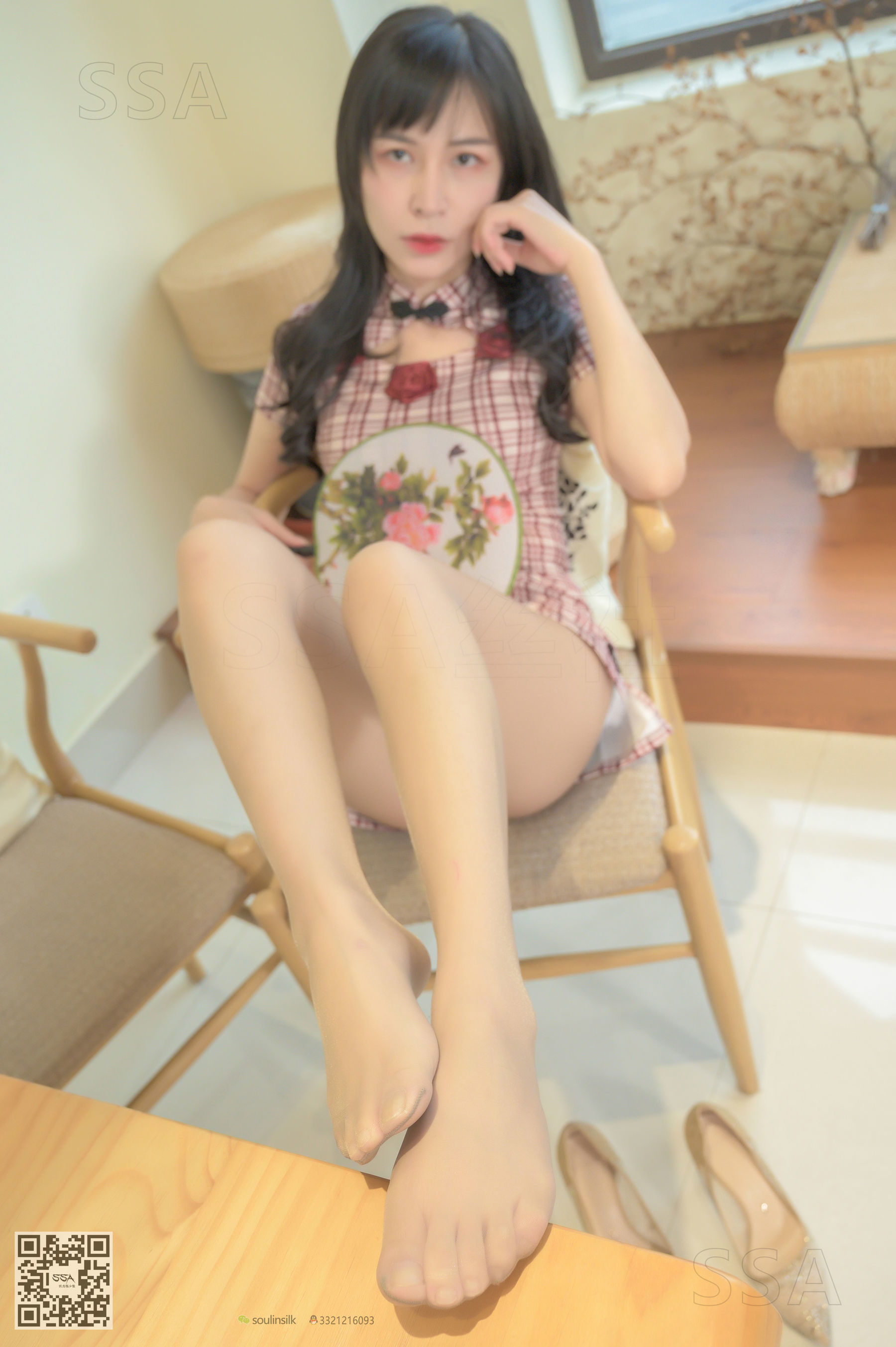 超清写真 No.182 雪梨 茶艺室古典旗袍肉丝-图61