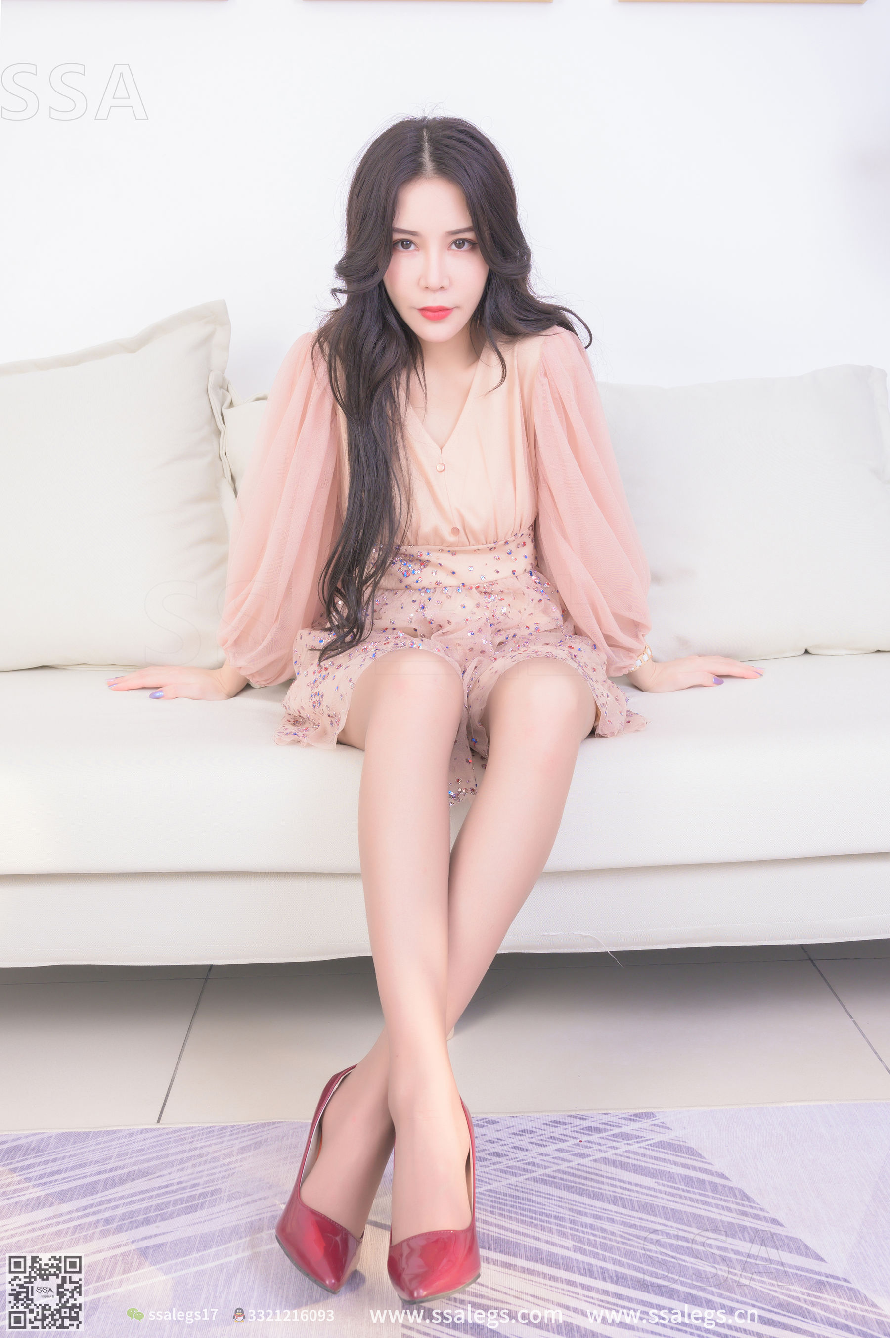 超清写真 No.312 娜娜 御姐的红色高跟鞋咖啡丝美腿-图6