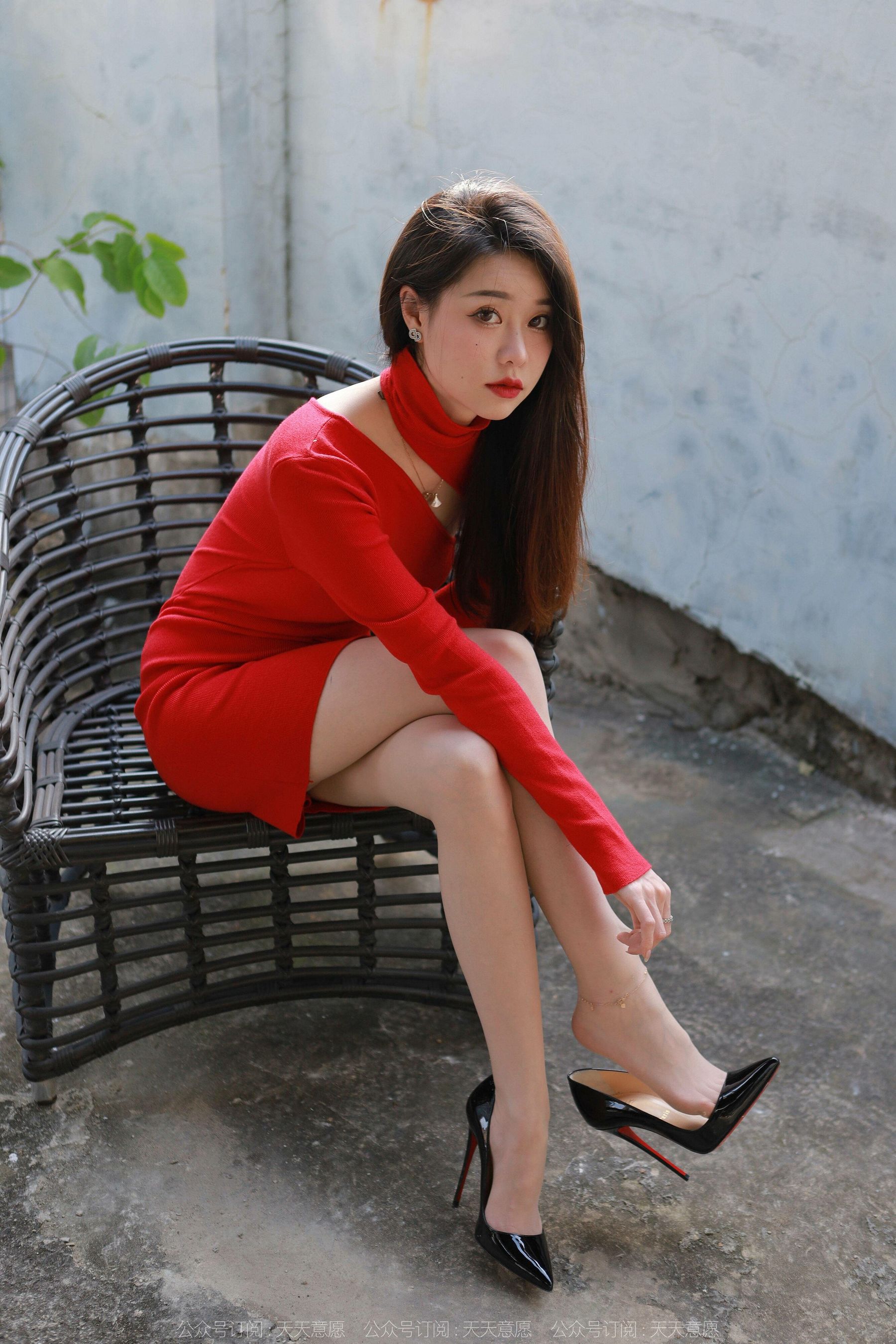 模特 佳爷 《圣诞红裙女神》-图19