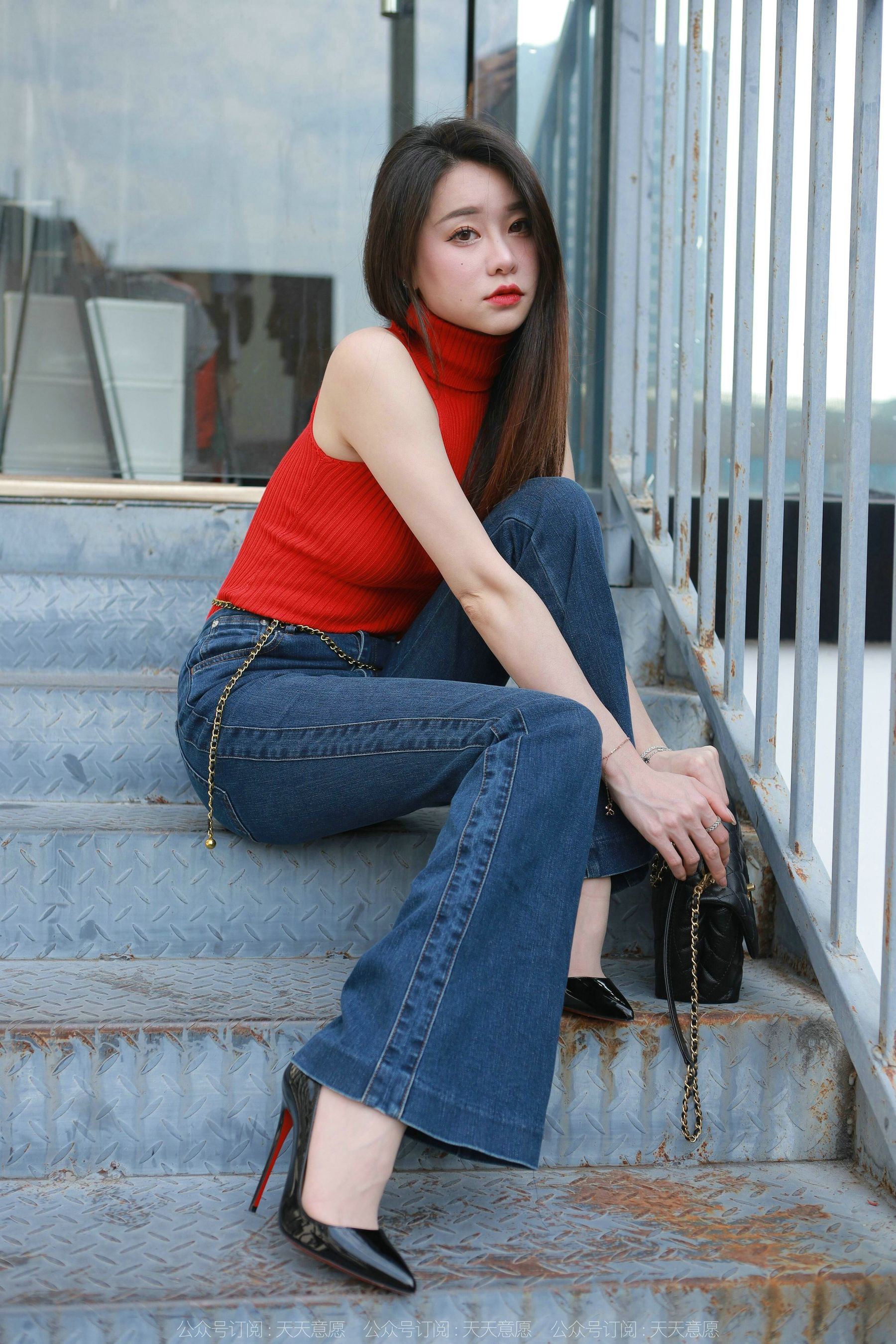 模特 佳爷 《红底高跟库里丝》-图15