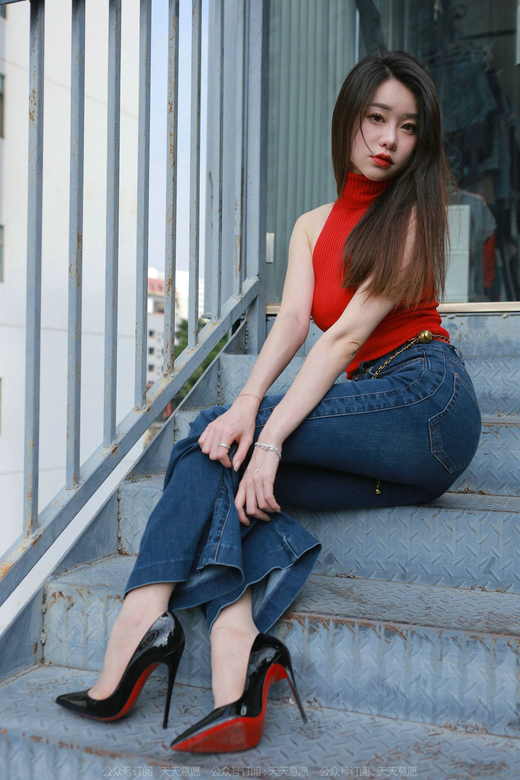 模特 佳爷 《红底高跟库里丝》-图43