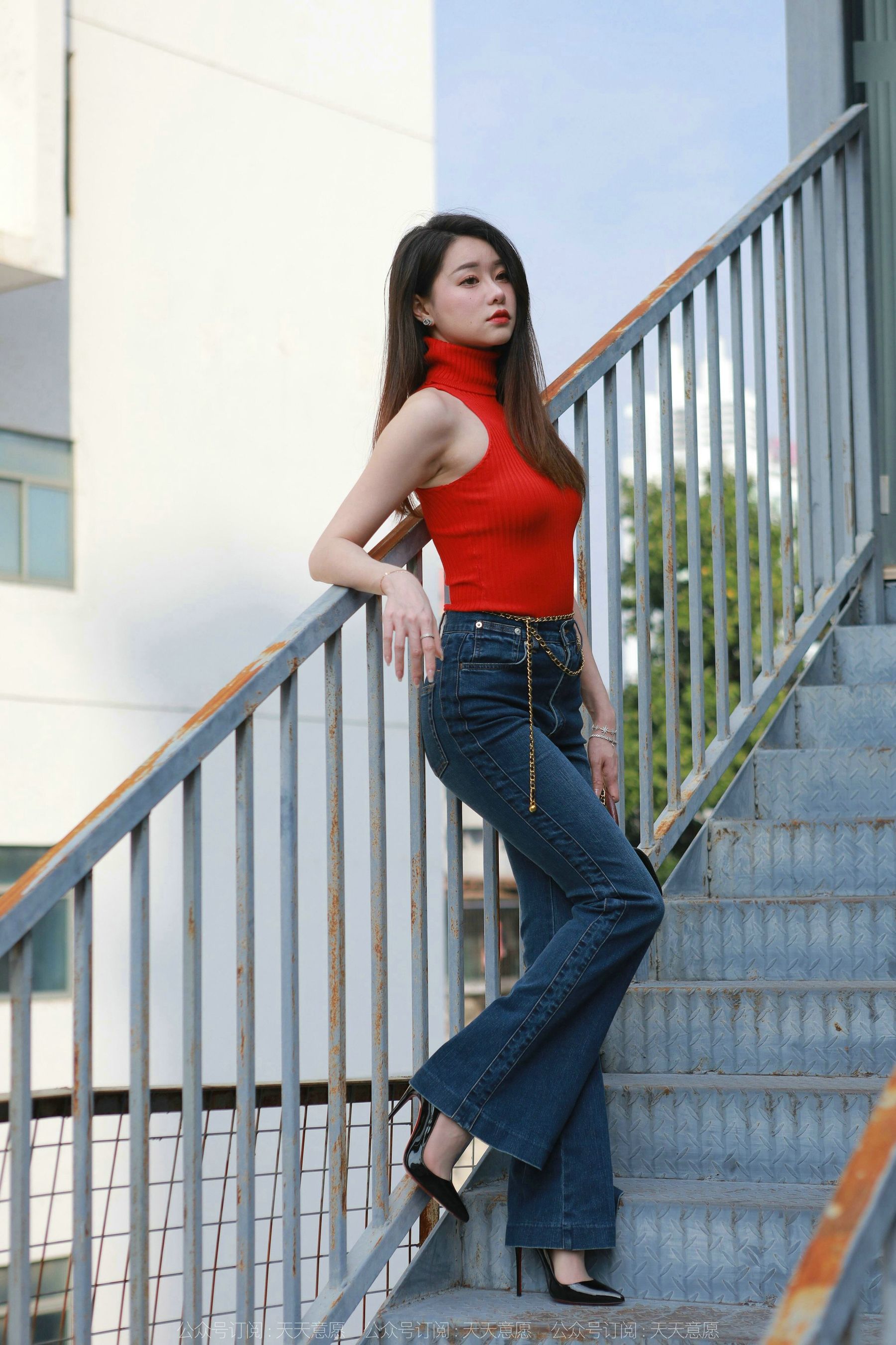 模特 佳爷 《红底高跟库里丝》-图44