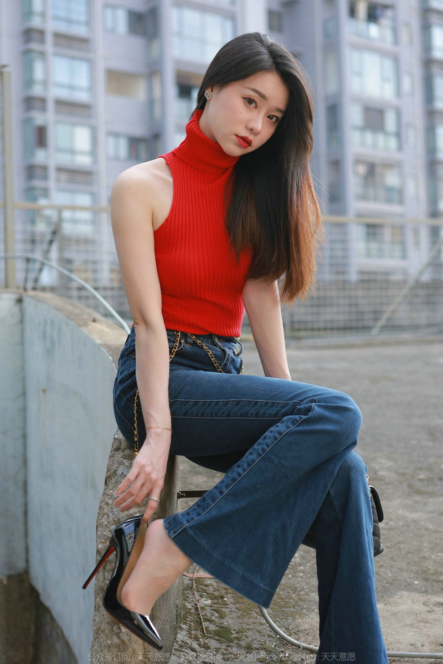 模特 佳爷 《红底高跟库里丝》-图85