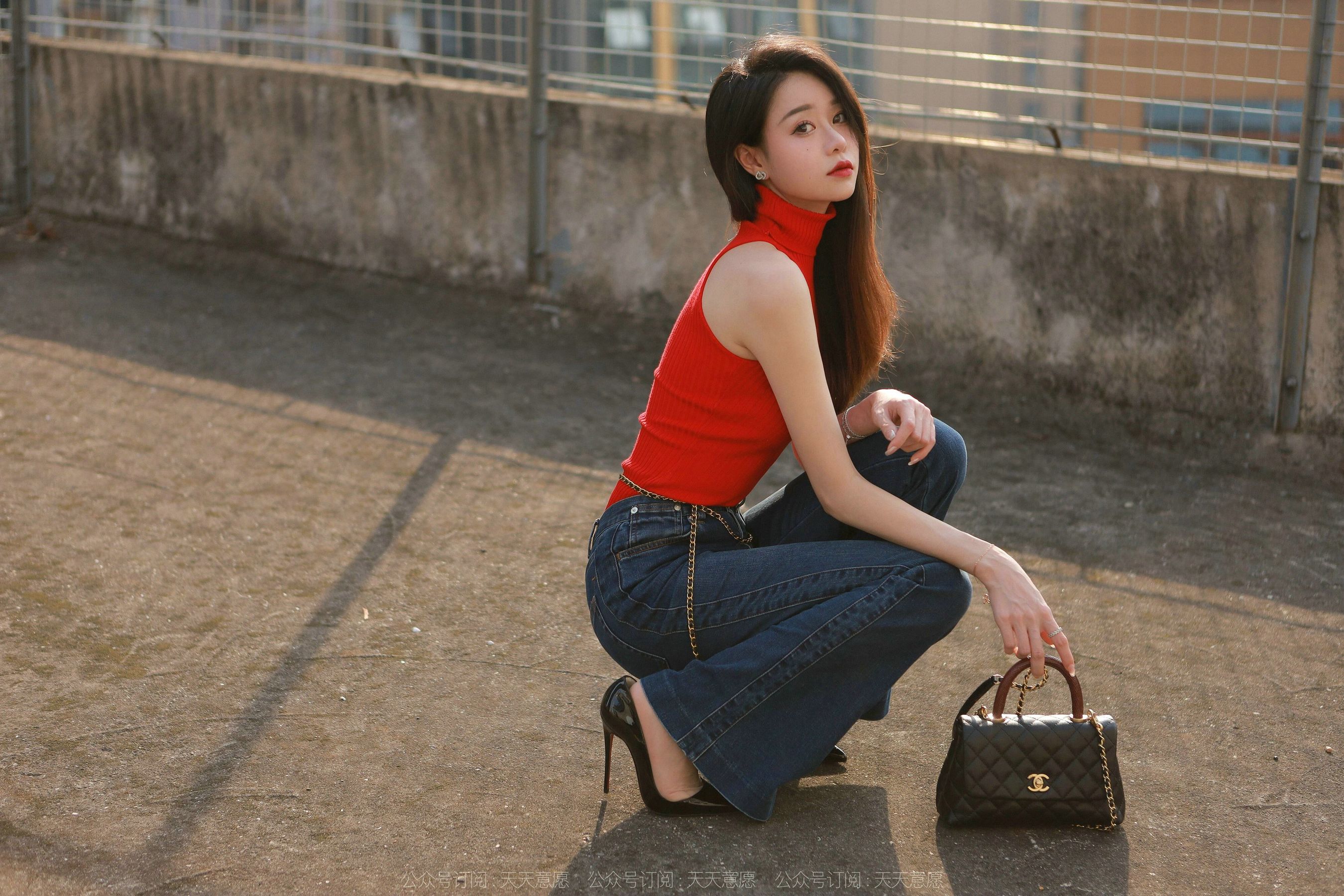 模特 佳爷 《红底高跟库里丝》-图91