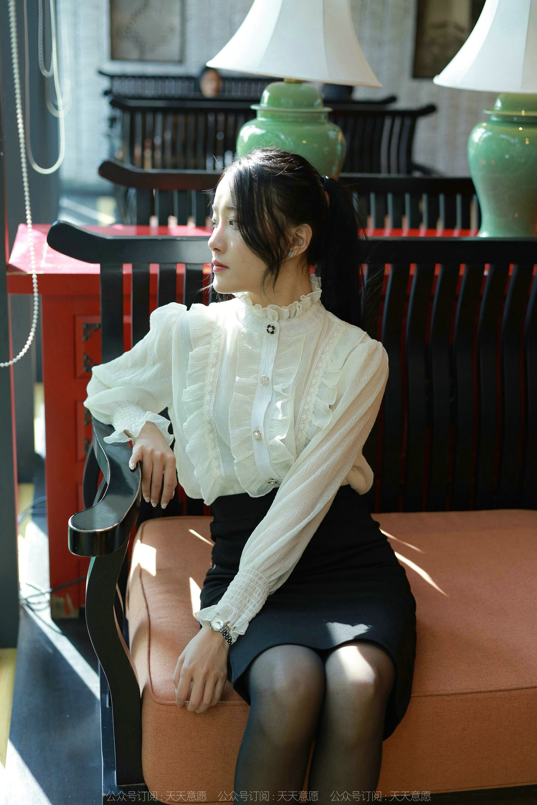 模特 婉萍 《黑丝咖啡》-图7