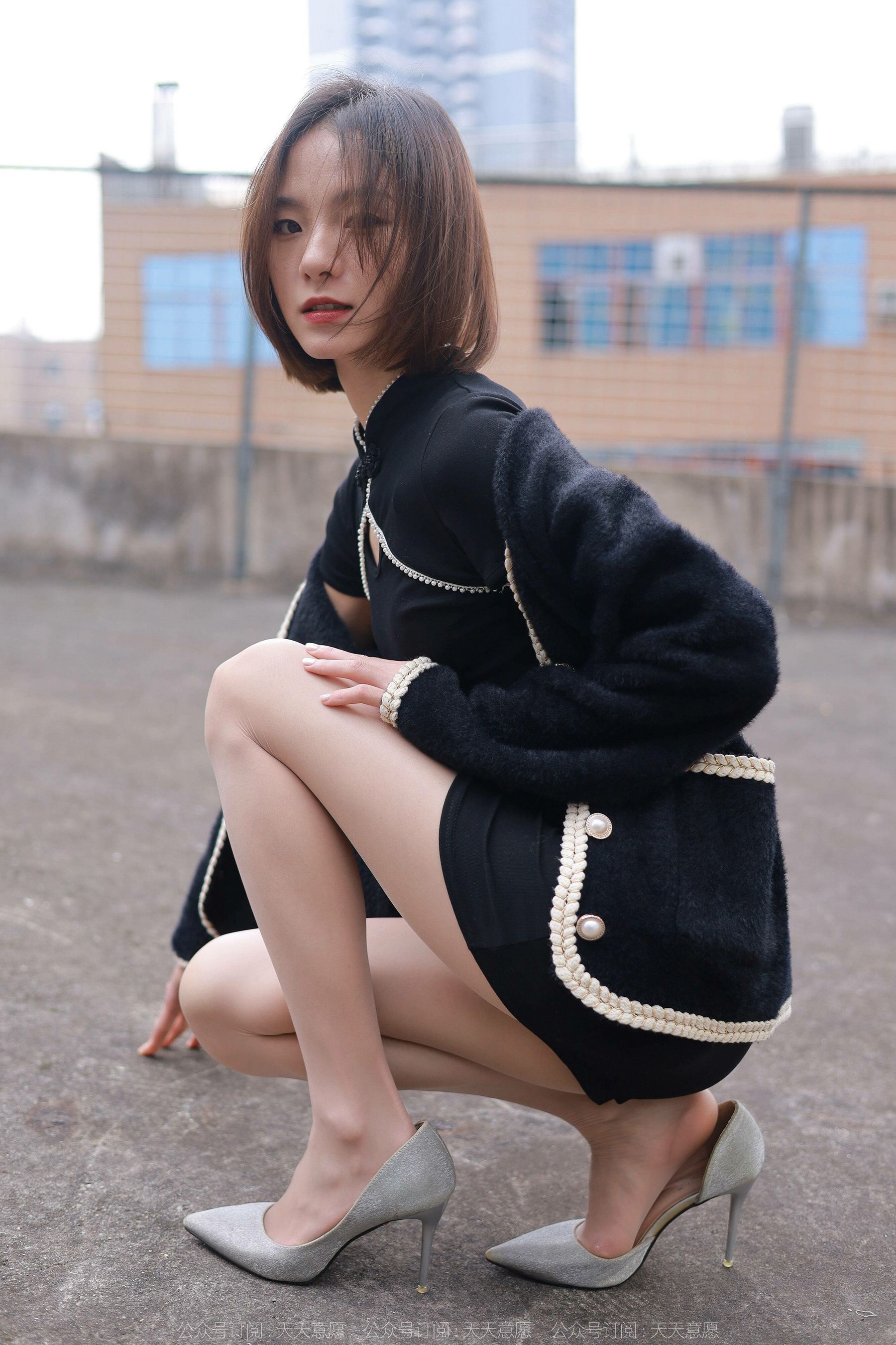 模特 小六 《黑色旗袍肉色丝》-图10