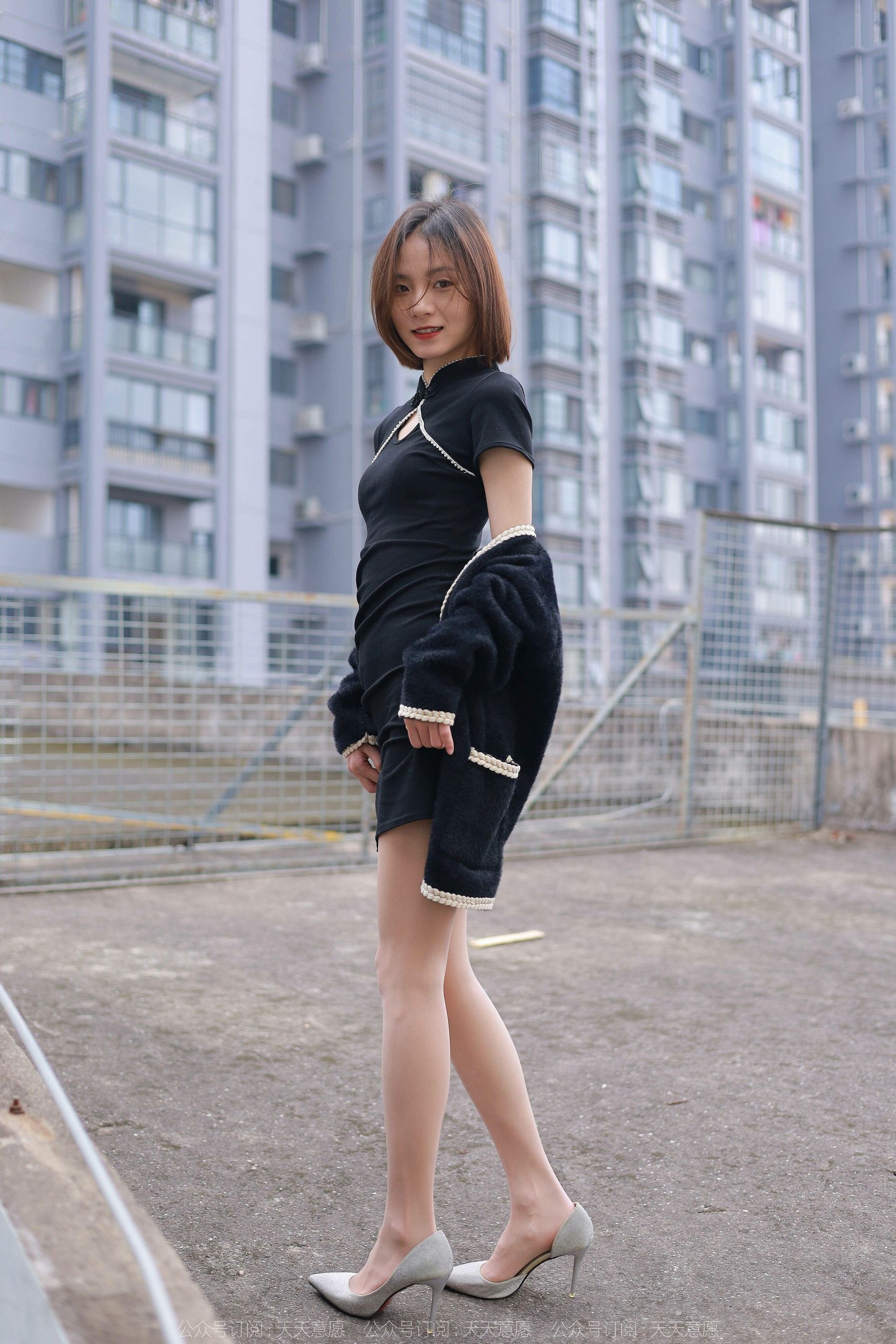 模特 小六 《黑色旗袍肉色丝》-图49