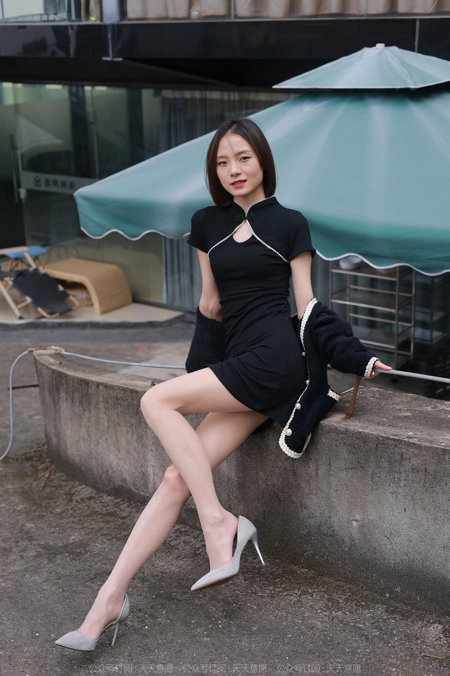 模特 小六 《黑色旗袍肉色丝》-图61