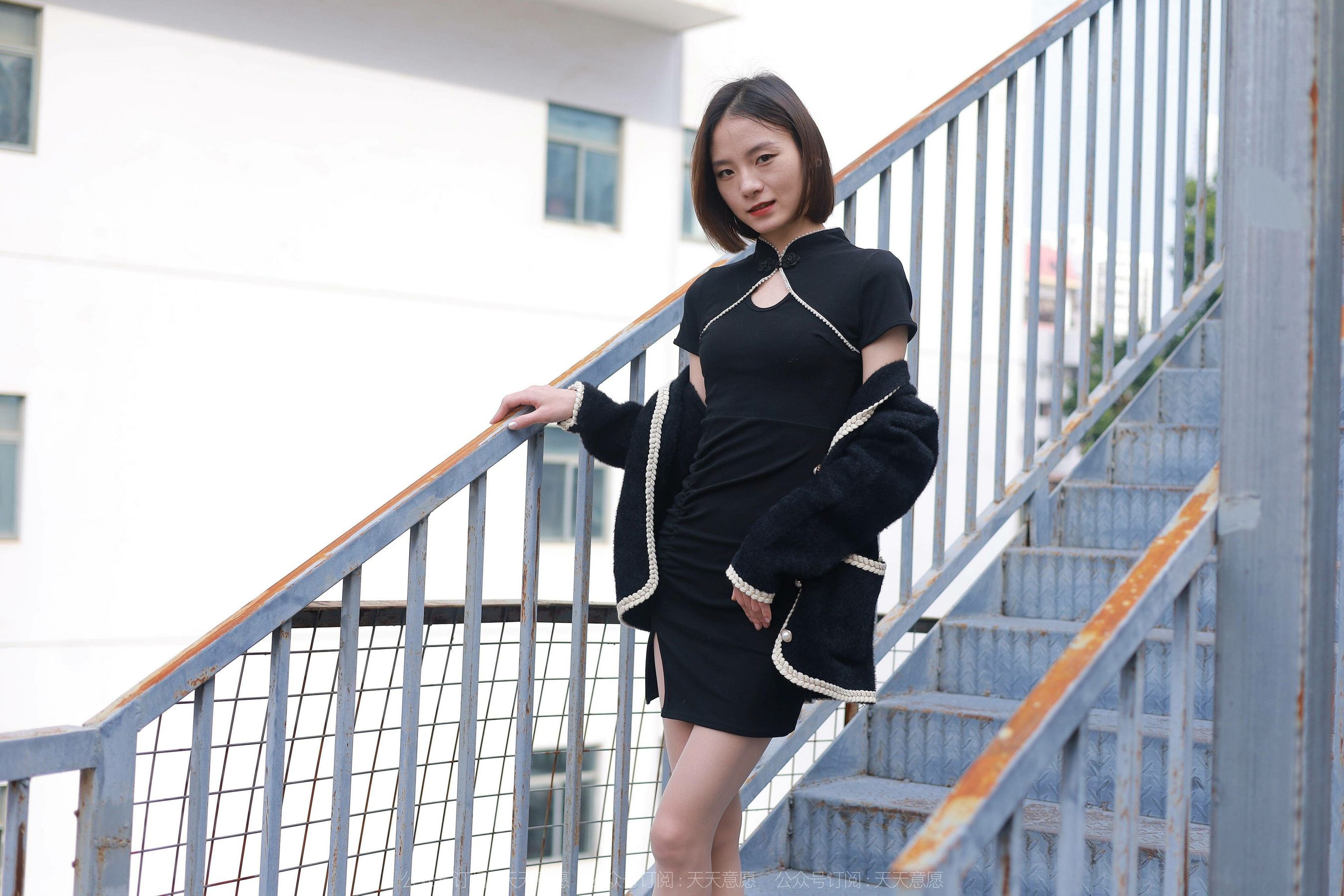 模特 小六 《黑色旗袍肉色丝》-图76