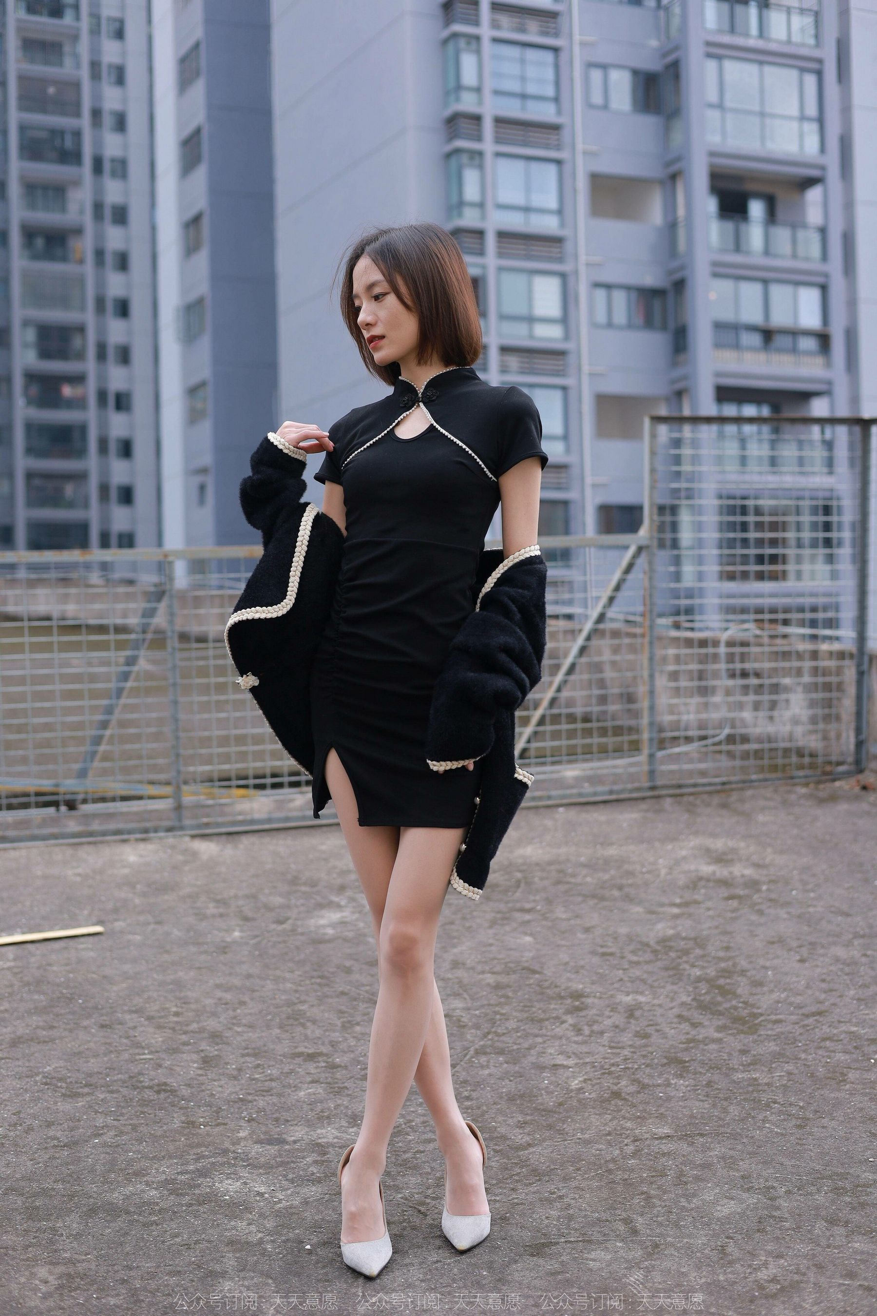 模特 小六 《黑色旗袍肉色丝》-图79