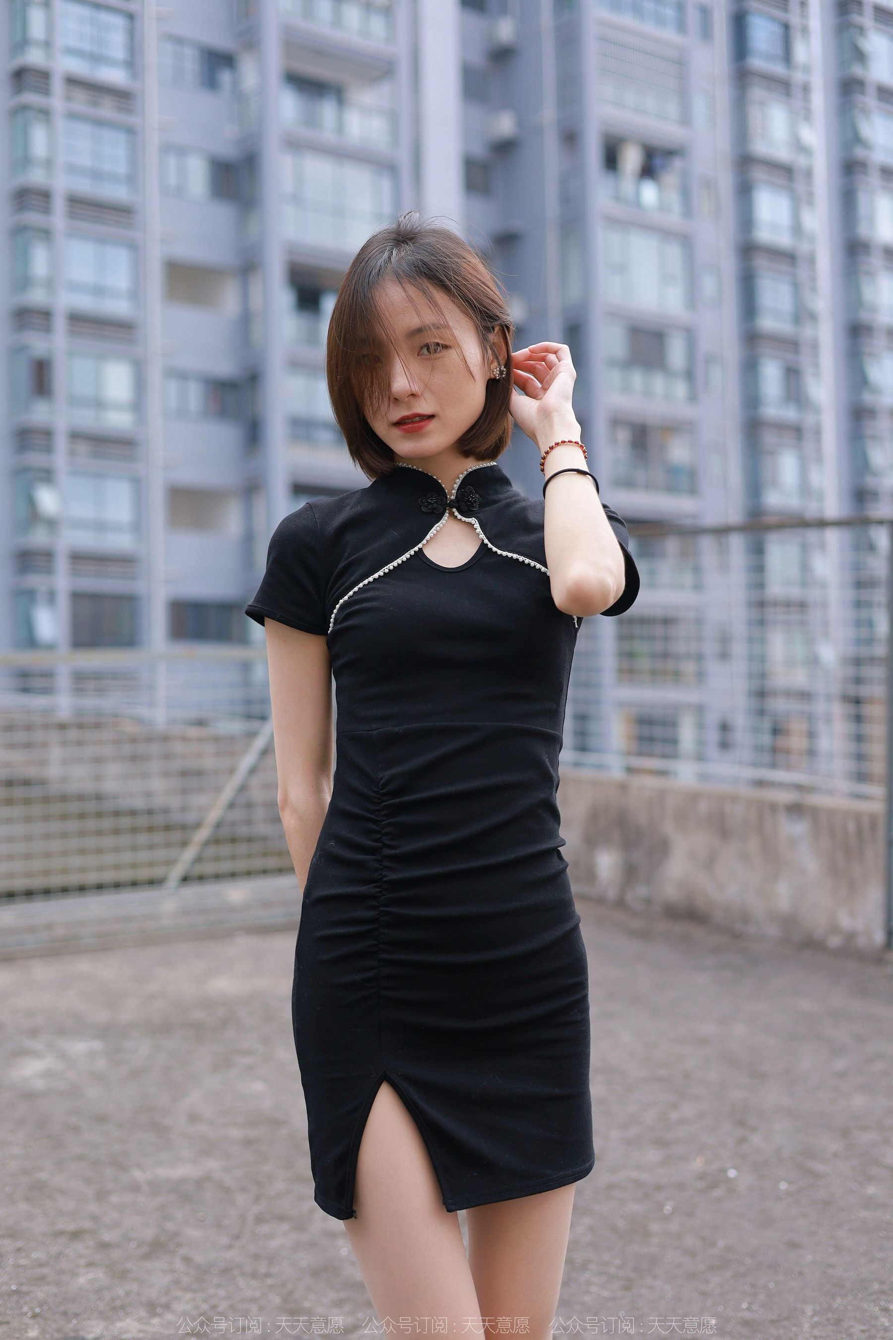 模特 小六 《黑色旗袍肉色丝》-图84