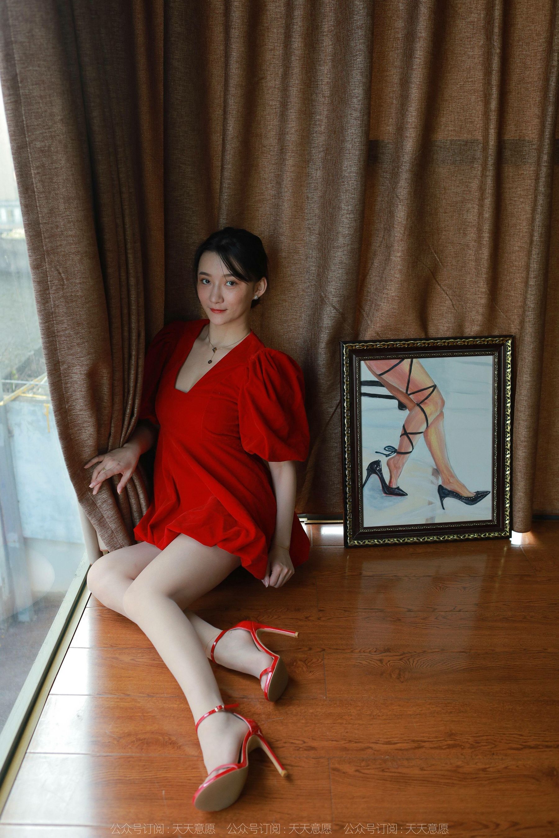 模特 秋秋 《跨年夜性感红裙》-图61