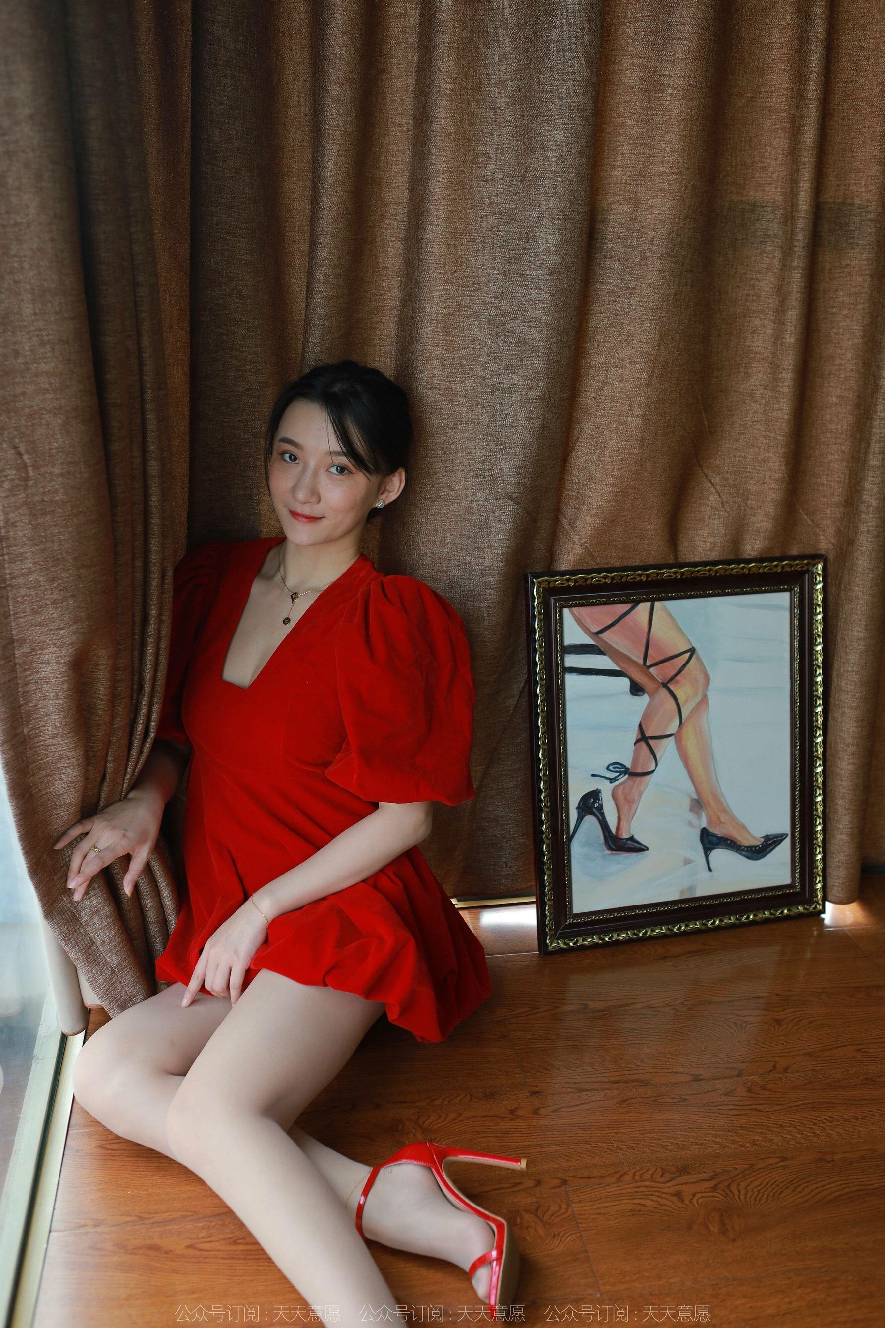 模特 秋秋 《跨年夜性感红裙》-图62