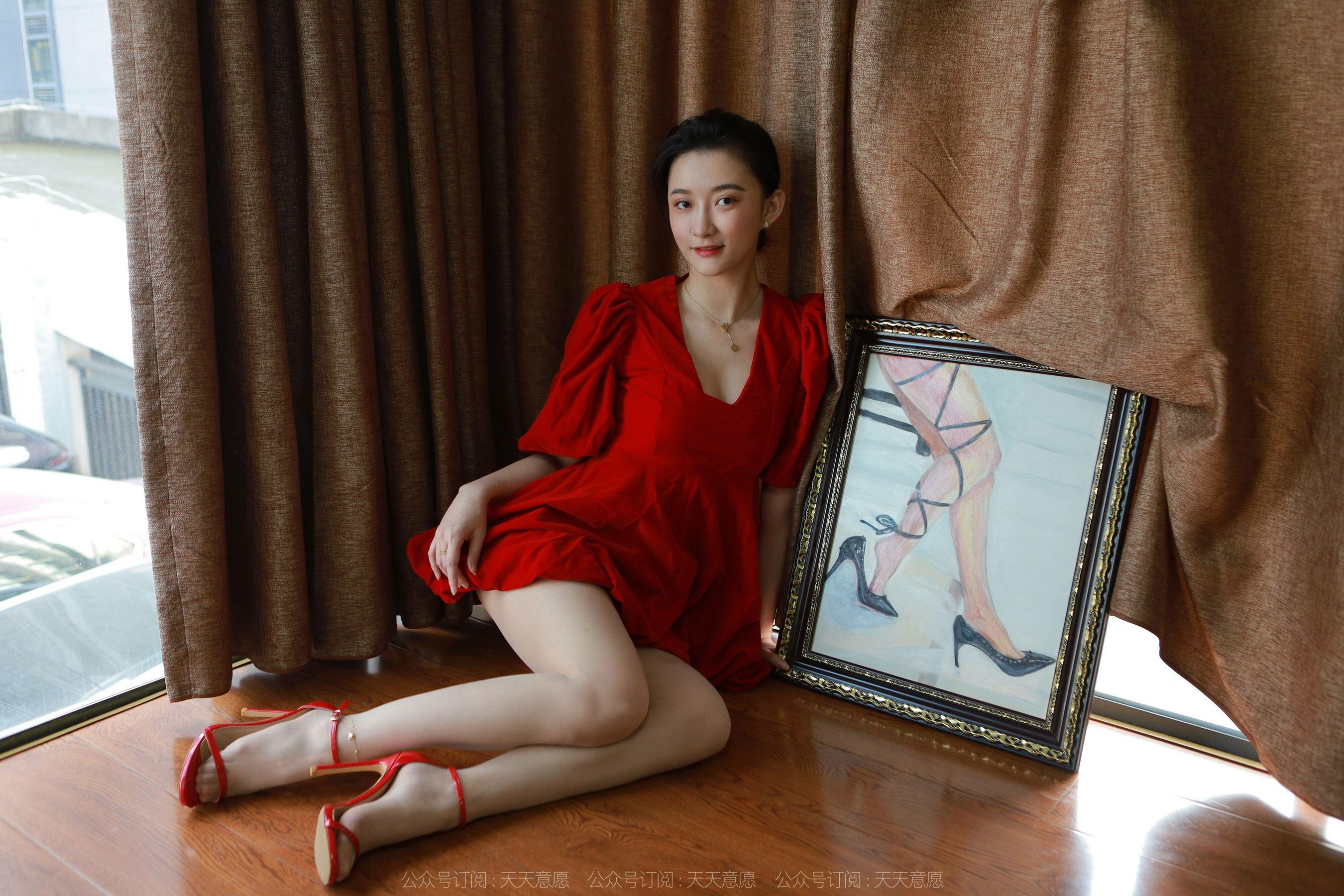 模特 秋秋 《跨年夜性感红裙》-图79