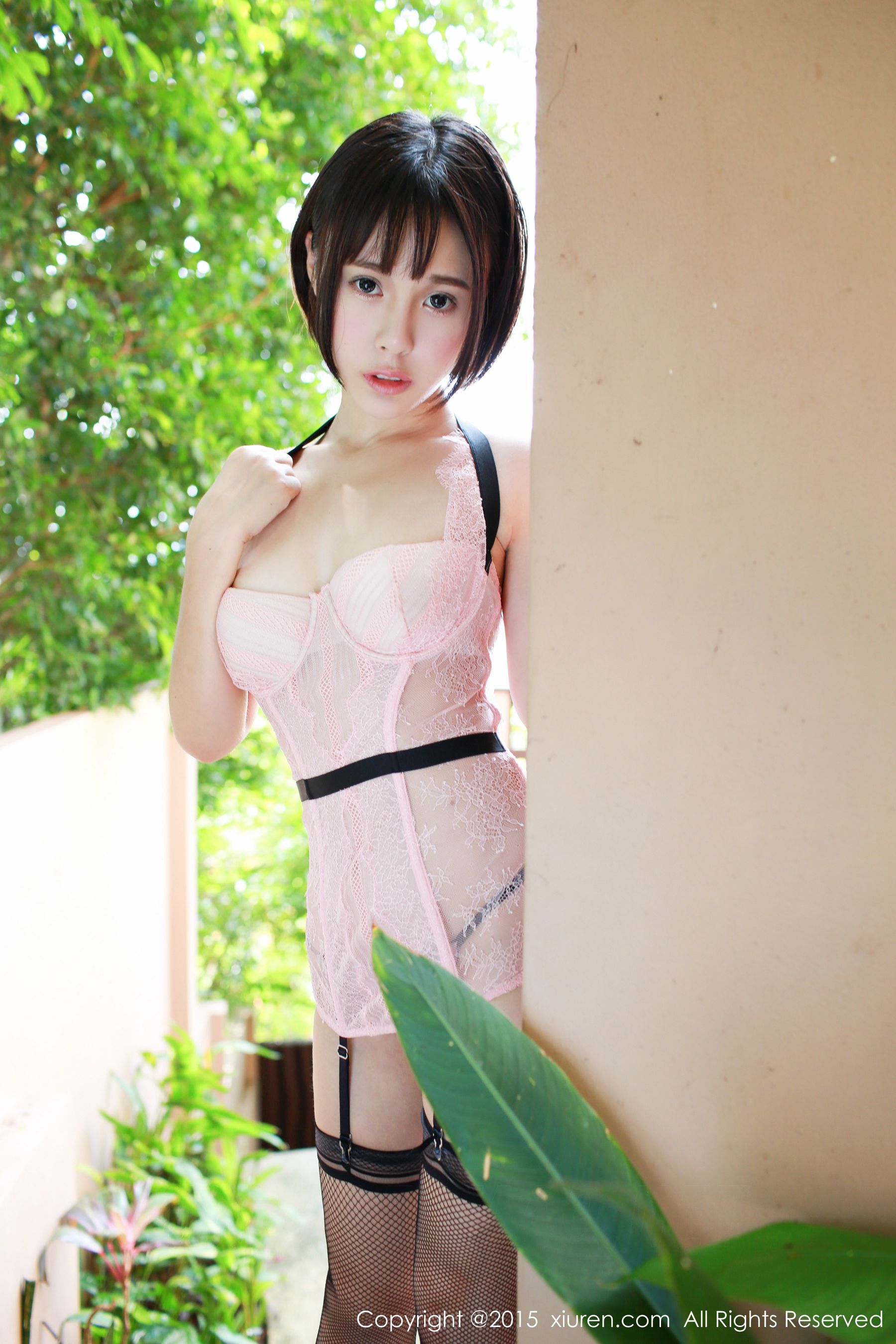 Evelyn艾莉《透视蕾丝+黑丝网袜》  No.442-图38