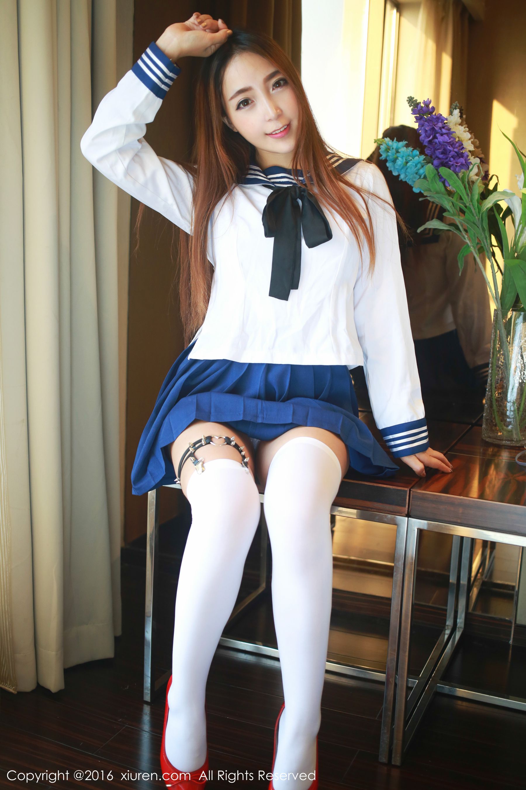 黄歆苑《学生装制服诱惑+抹胸内衣》  No.486-图4